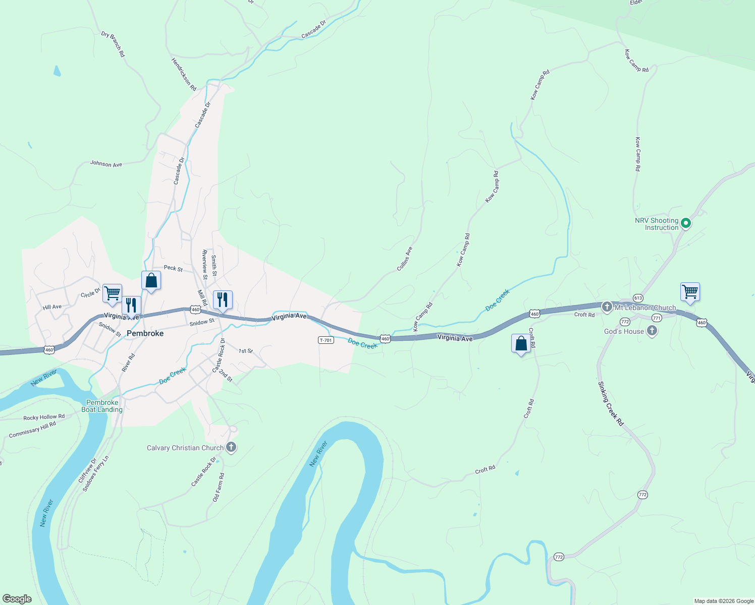 map of restaurants, bars, coffee shops, grocery stores, and more near 119 Prairie View Lane in Pembroke