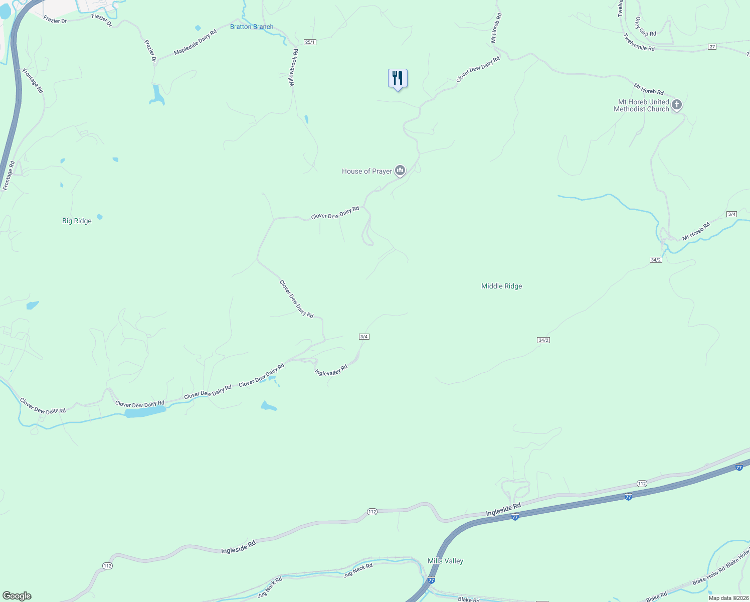 map of restaurants, bars, coffee shops, grocery stores, and more near in Bluefield