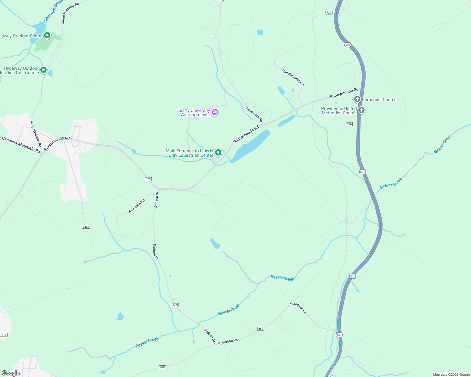 map of restaurants, bars, coffee shops, grocery stores, and more near 1320 Beaver Creek Crossing in Lynchburg