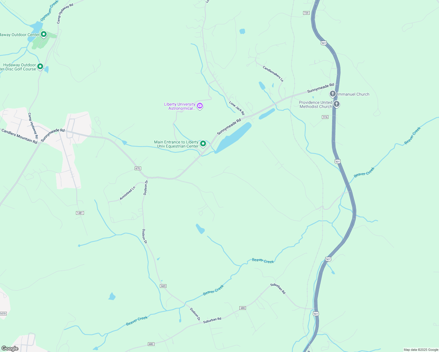 map of restaurants, bars, coffee shops, grocery stores, and more near 1320 Beaver Creek Crossing in Lynchburg
