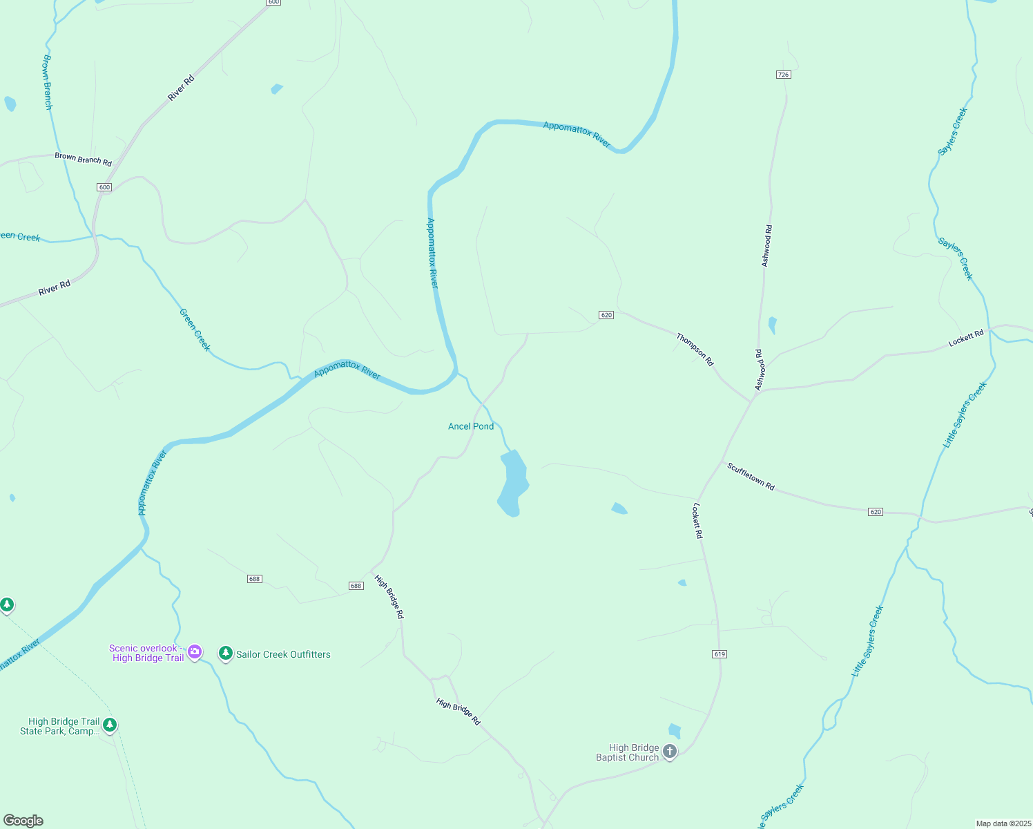 map of restaurants, bars, coffee shops, grocery stores, and more near 1110 High Bridge Road in Rice