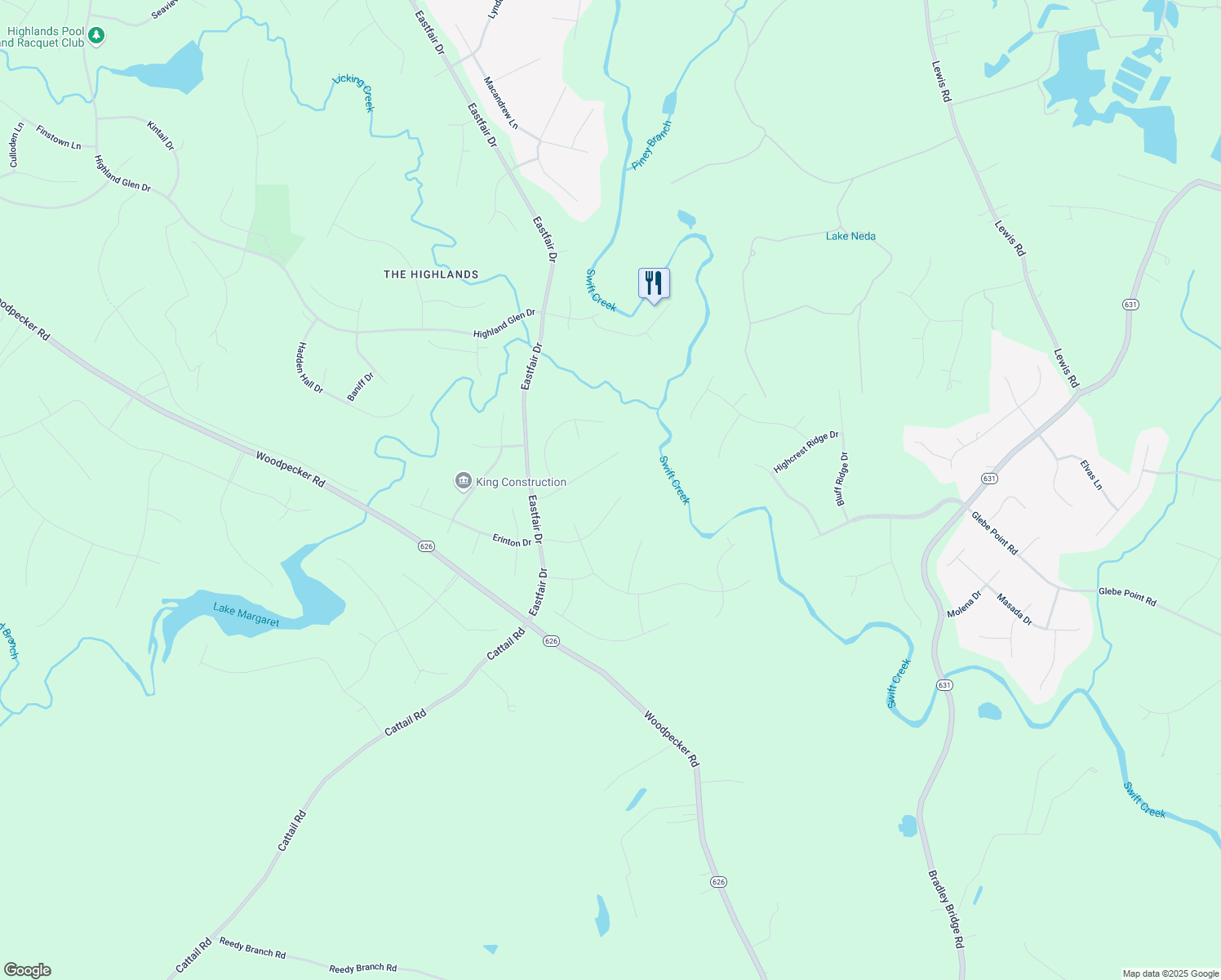 map of restaurants, bars, coffee shops, grocery stores, and more near 7406 Maclachlan Drive in Chesterfield