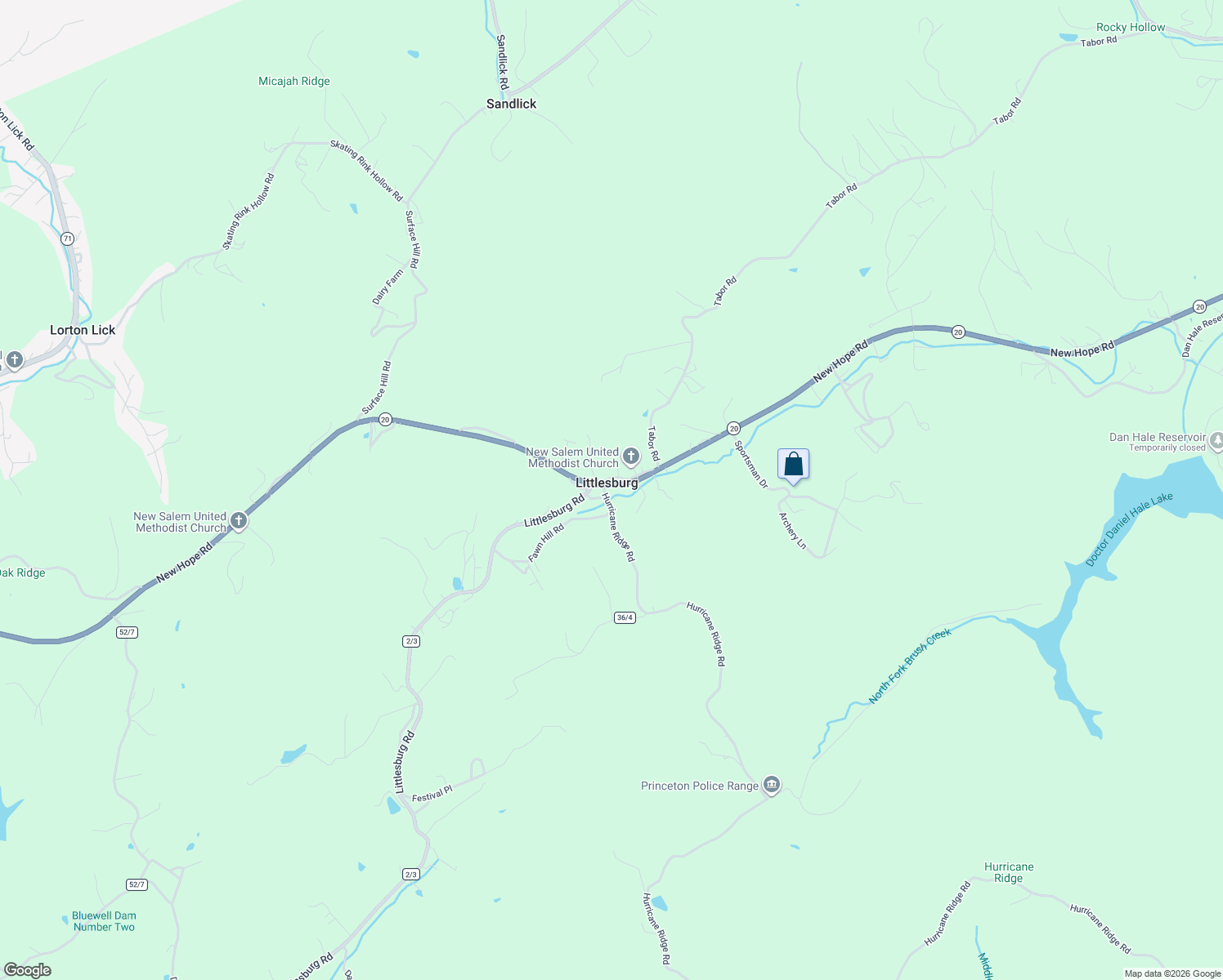 map of restaurants, bars, coffee shops, grocery stores, and more near 125 Hurricane Ridge Rd in Bluefield