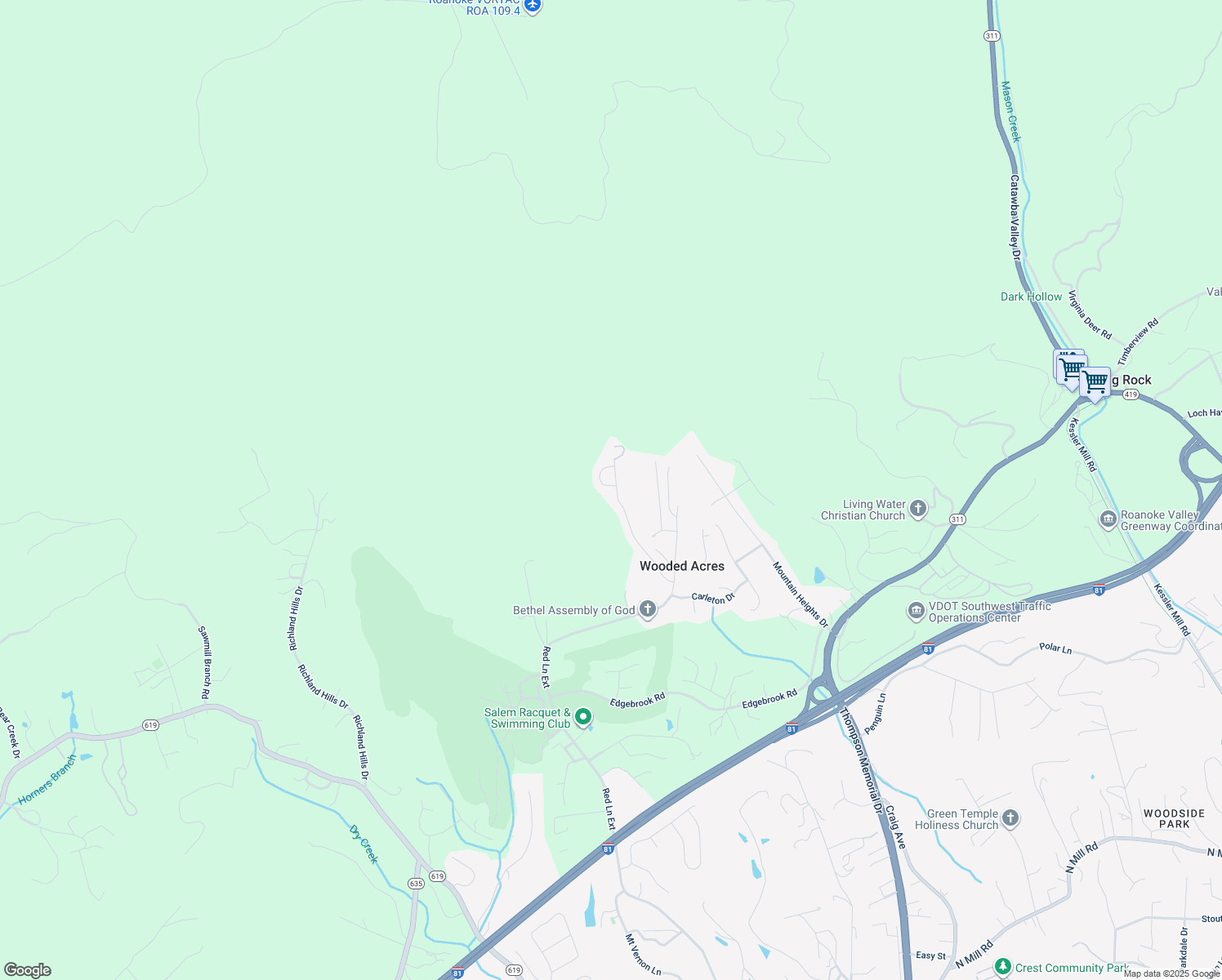 map of restaurants, bars, coffee shops, grocery stores, and more near 1826 Connors Run in Salem