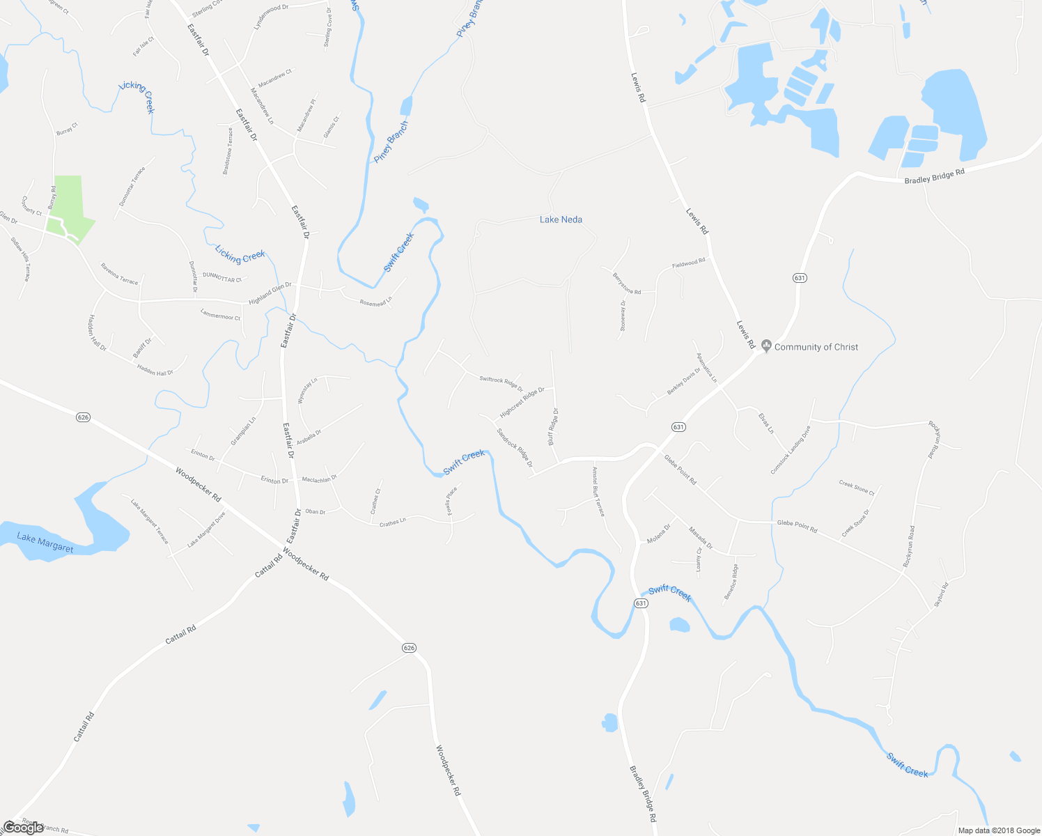 map of restaurants, bars, coffee shops, grocery stores, and more near 7107 Highcrest Ridge Drive in Chesterfield