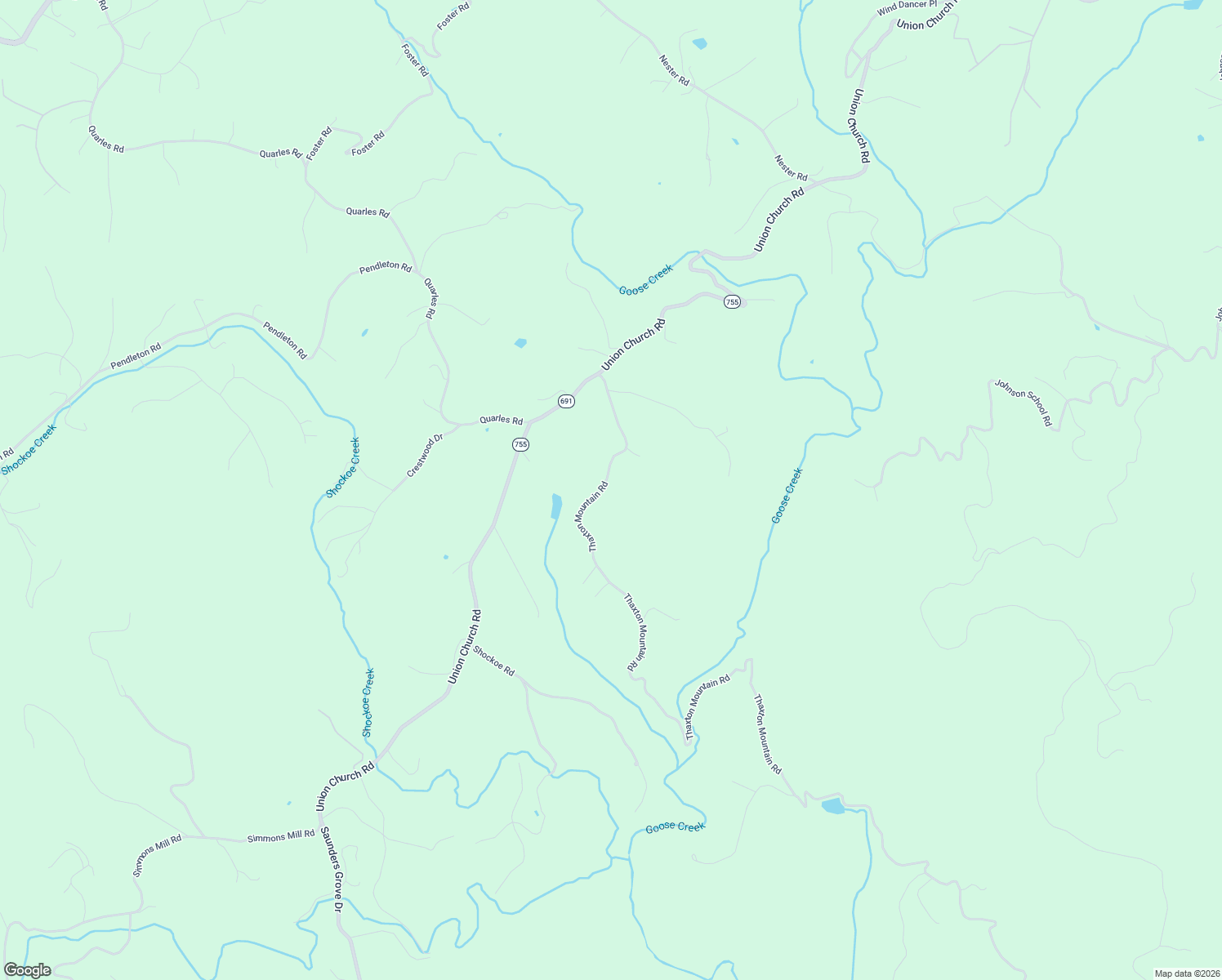 map of restaurants, bars, coffee shops, grocery stores, and more near 1352-1638 Thaxton Mountain Road in Thaxton