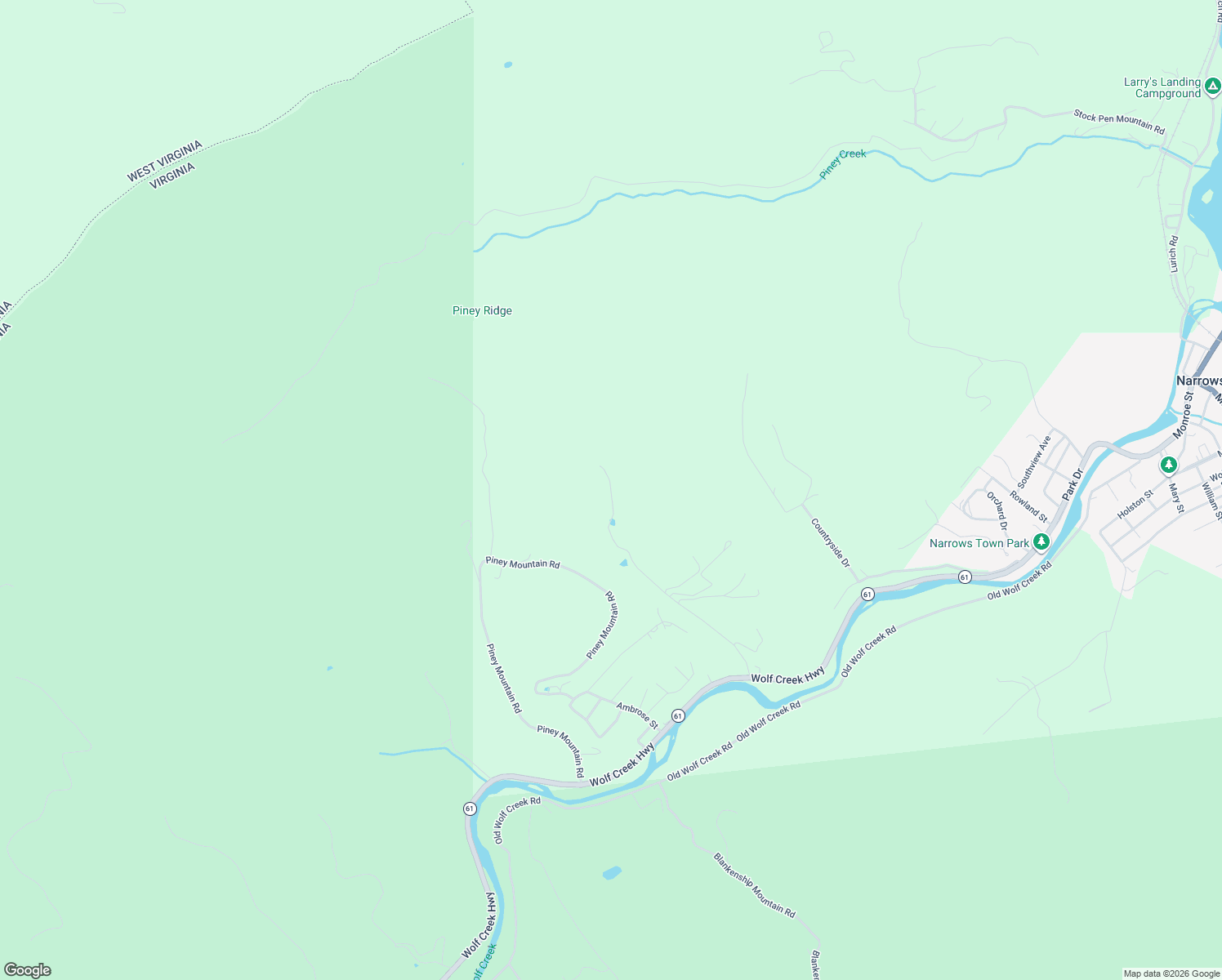 map of restaurants, bars, coffee shops, grocery stores, and more near 492 Sky View Lane in Narrows