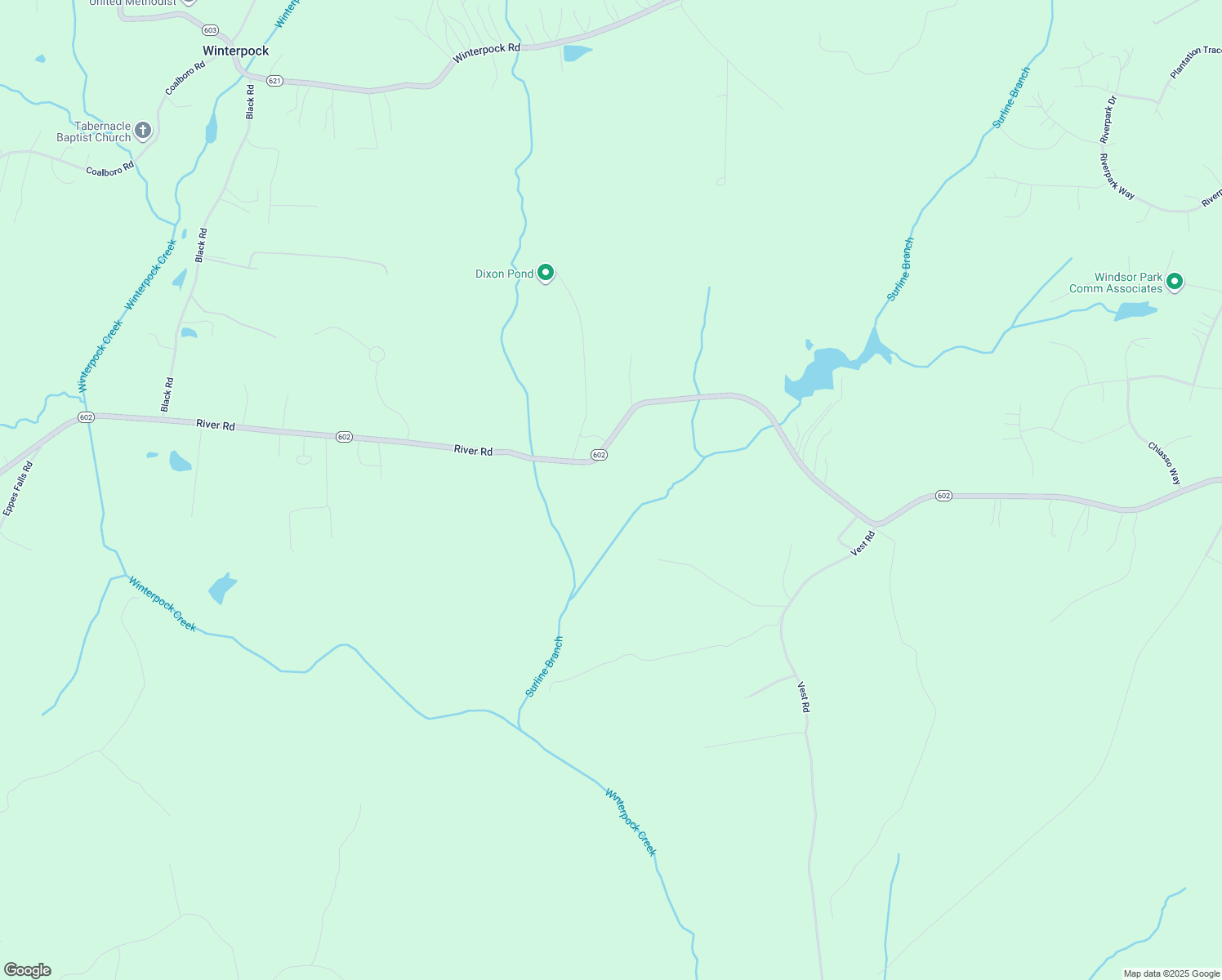 map of restaurants, bars, coffee shops, grocery stores, and more near 15321 River Road in Chesterfield