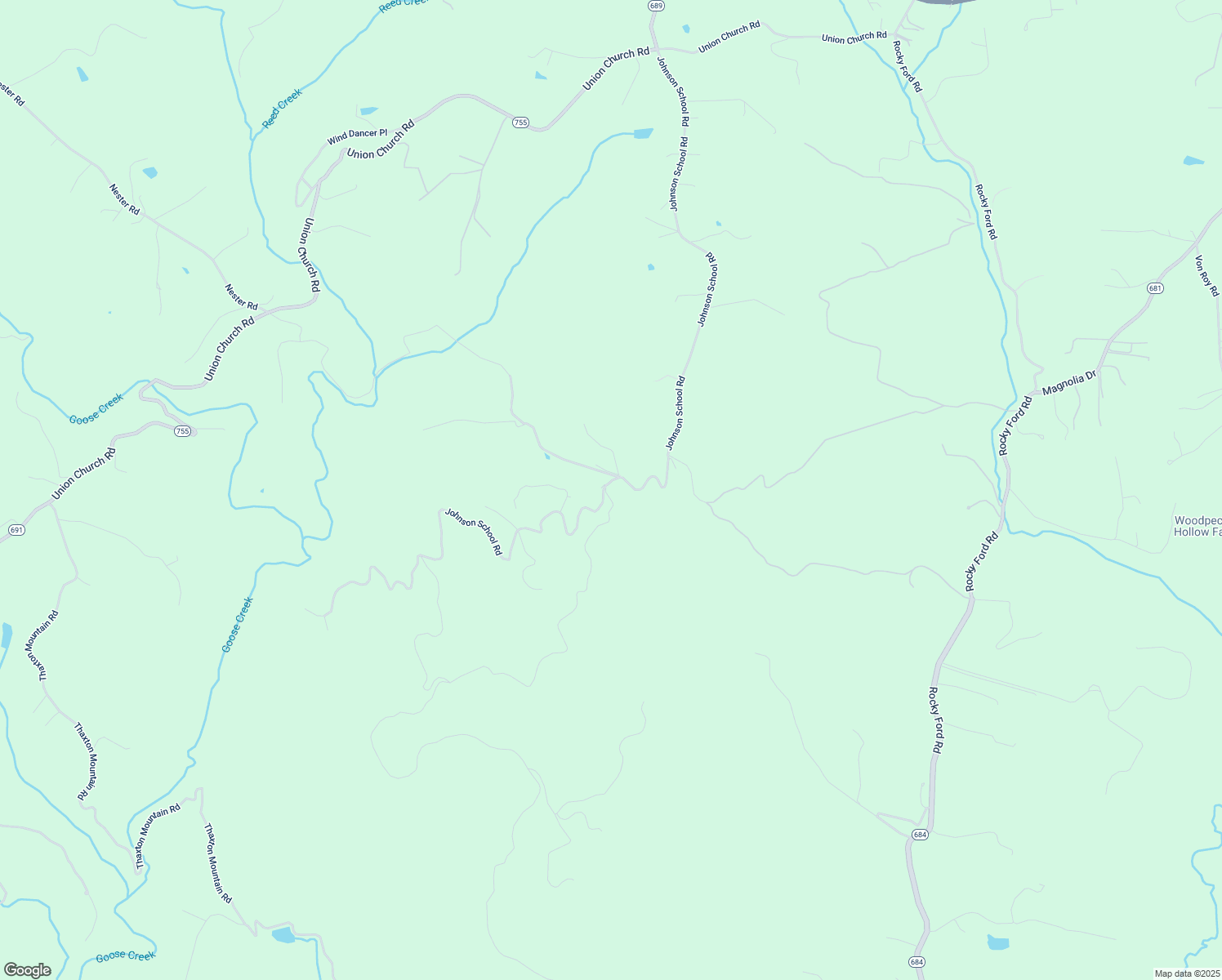 map of restaurants, bars, coffee shops, grocery stores, and more near 2740 Johnson School Road in Thaxton