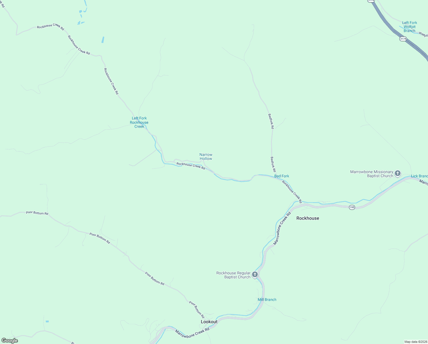 map of restaurants, bars, coffee shops, grocery stores, and more near 717-861 Rockhouse Creek Road in Elkhorn City
