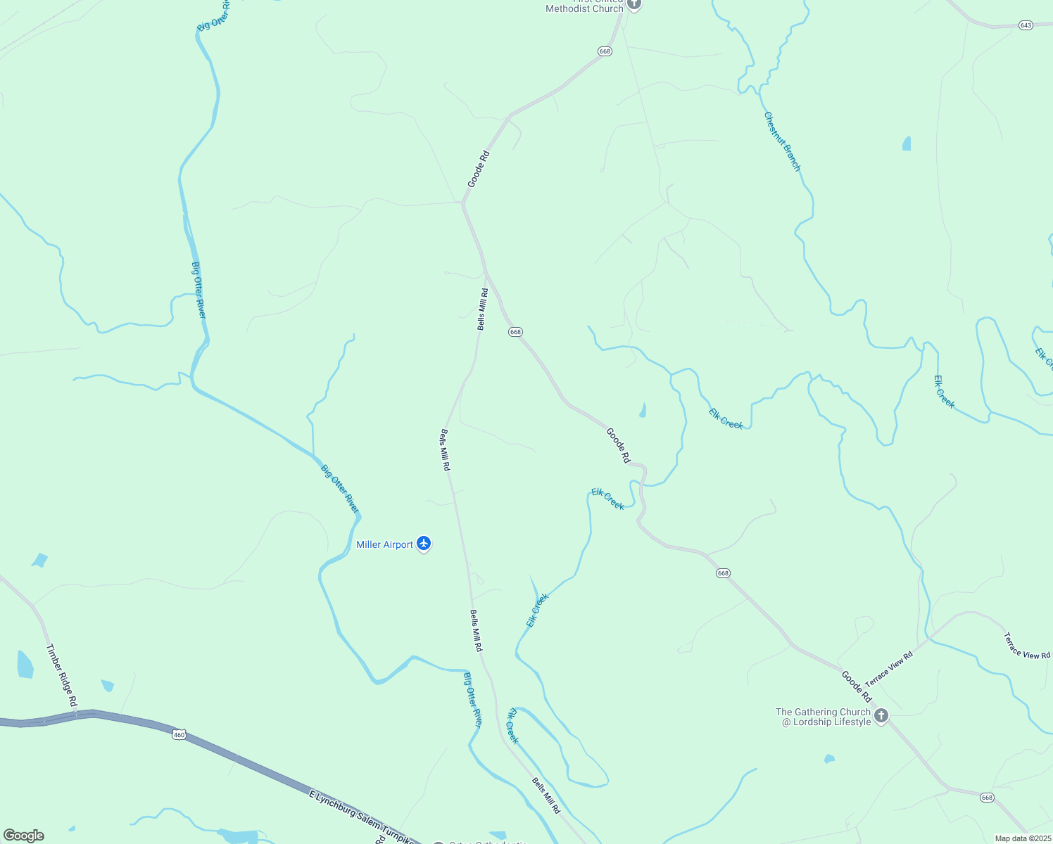 map of restaurants, bars, coffee shops, grocery stores, and more near 4300 Goode Road in Goode