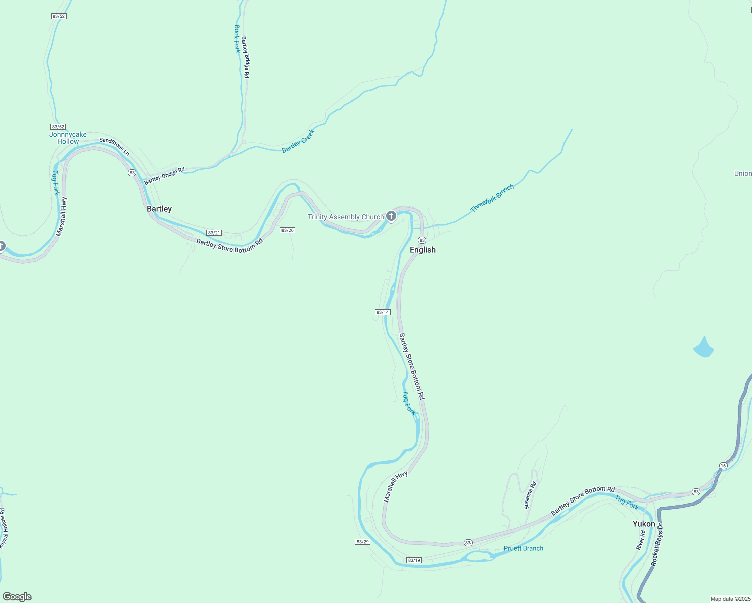 map of restaurants, bars, coffee shops, grocery stores, and more near Flat Top Road in Raysal