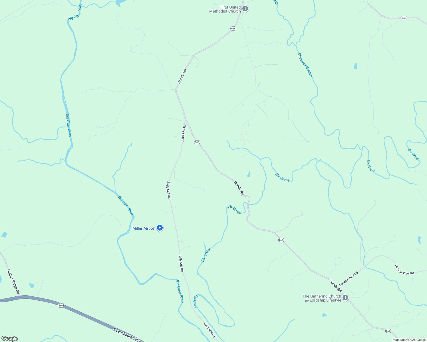map of restaurants, bars, coffee shops, grocery stores, and more near 4300 Goode Road in Goode
