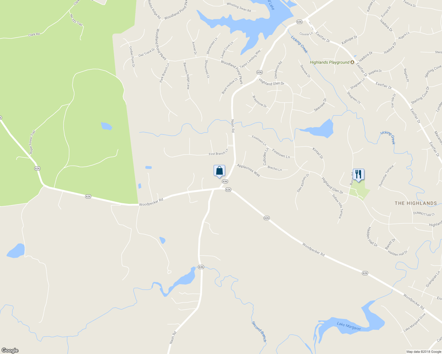 map of restaurants, bars, coffee shops, grocery stores, and more near 11950 Nash Road in Chesterfield