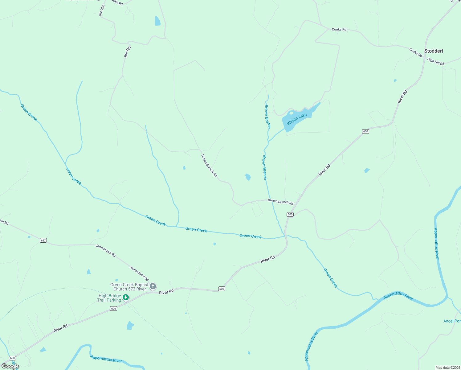 map of restaurants, bars, coffee shops, grocery stores, and more near Brown Branch Road in Farmville