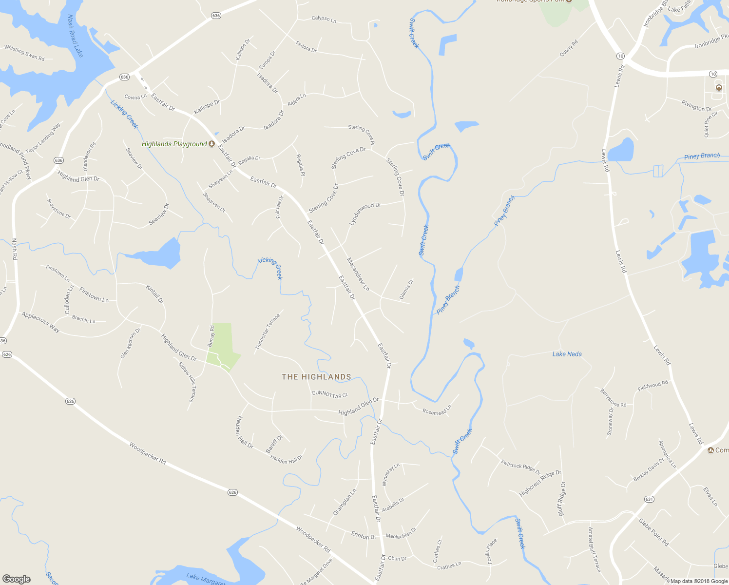 map of restaurants, bars, coffee shops, grocery stores, and more near 10613 Macandrew Lane in Chesterfield