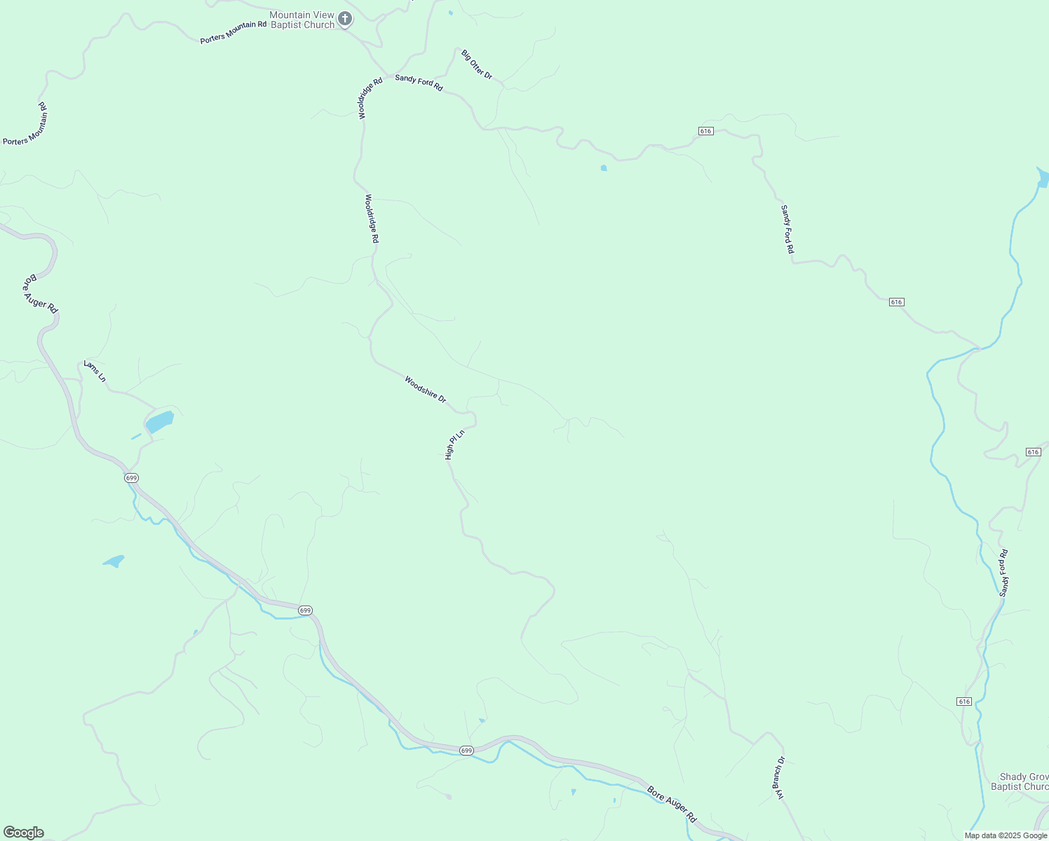 map of restaurants, bars, coffee shops, grocery stores, and more near 1919 Woodshire Drive in Blue Ridge
