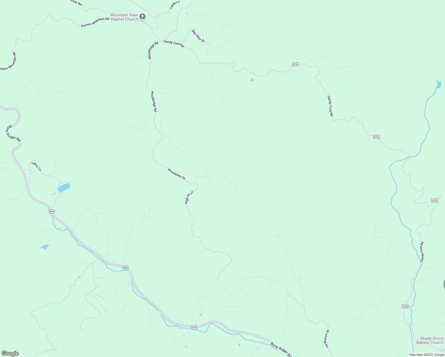 map of restaurants, bars, coffee shops, grocery stores, and more near 1919 Woodshire Drive in Blue Ridge