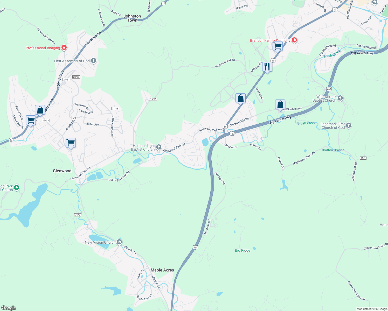 map of restaurants, bars, coffee shops, grocery stores, and more near Village Green Circle in Princeton