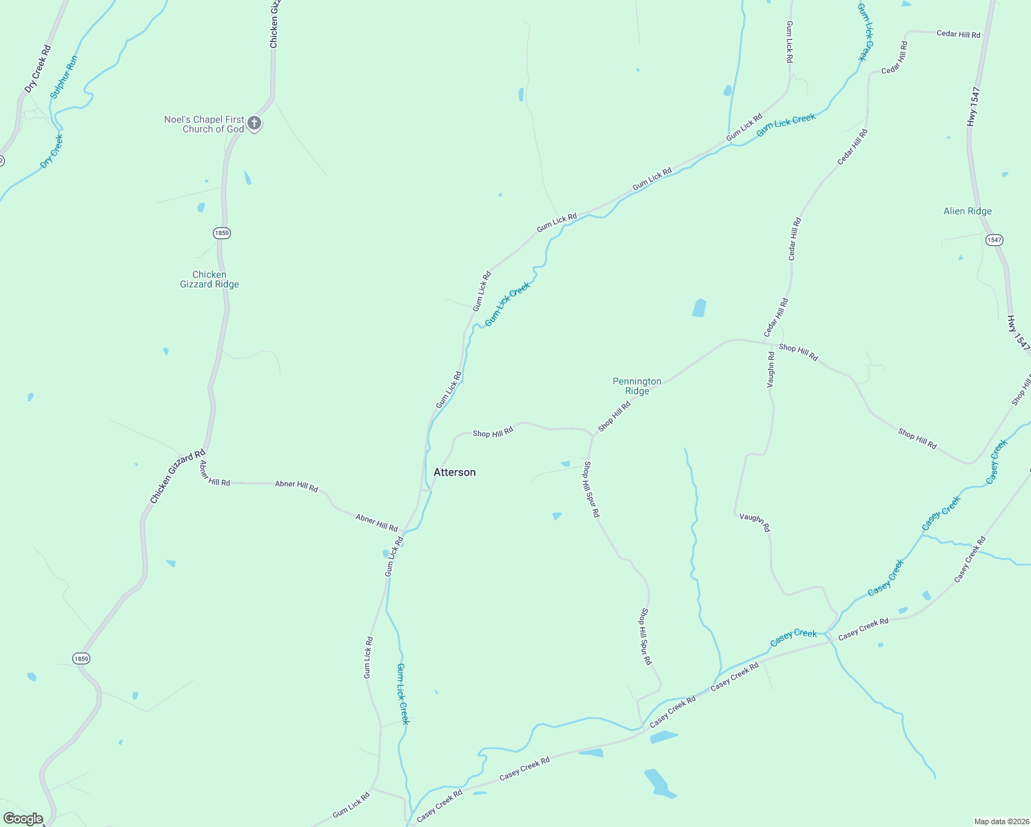 map of restaurants, bars, coffee shops, grocery stores, and more near 2150 Shop Hill Road in Liberty