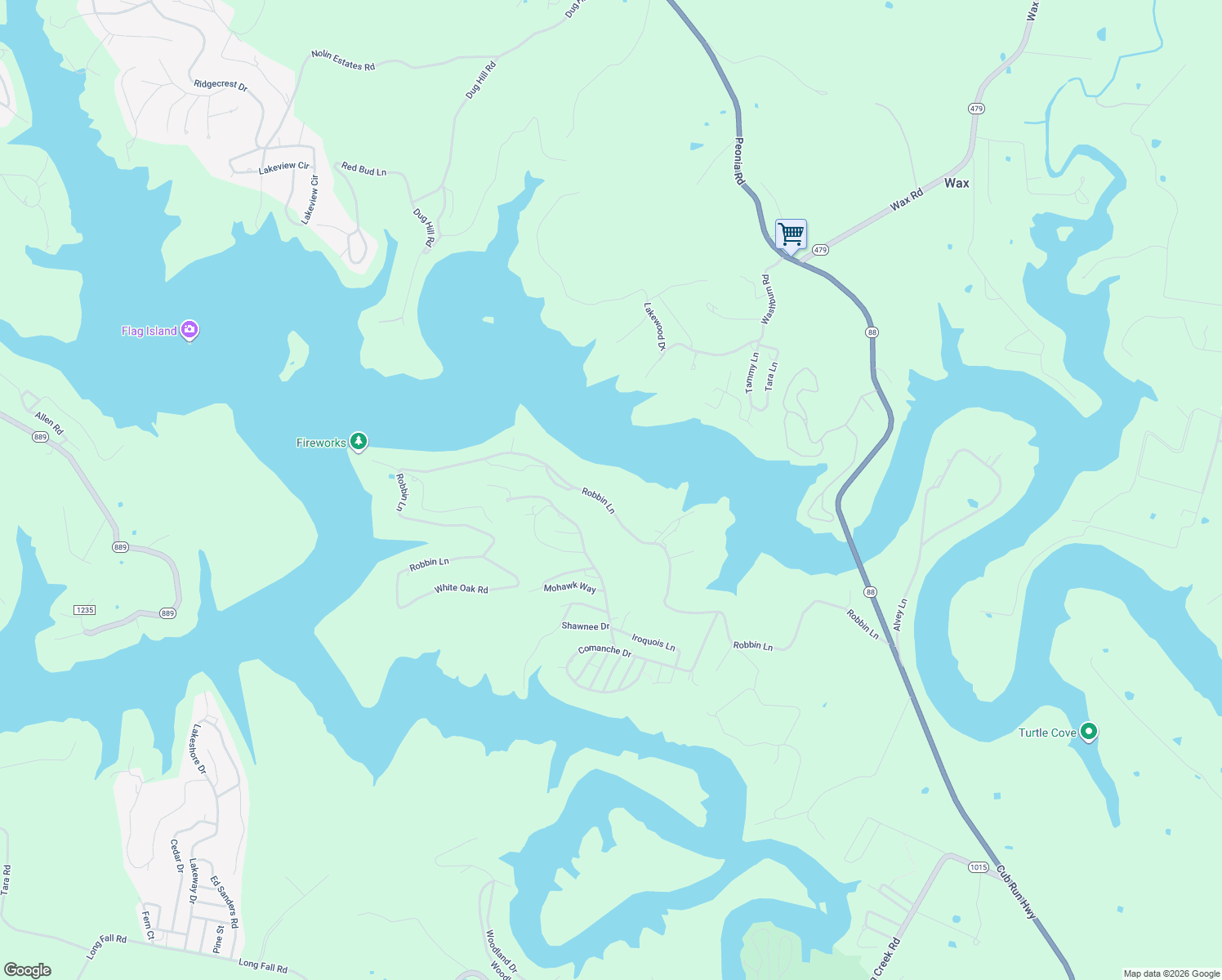 map of restaurants, bars, coffee shops, grocery stores, and more near 978-1298 Robbin Lane in Cub Run