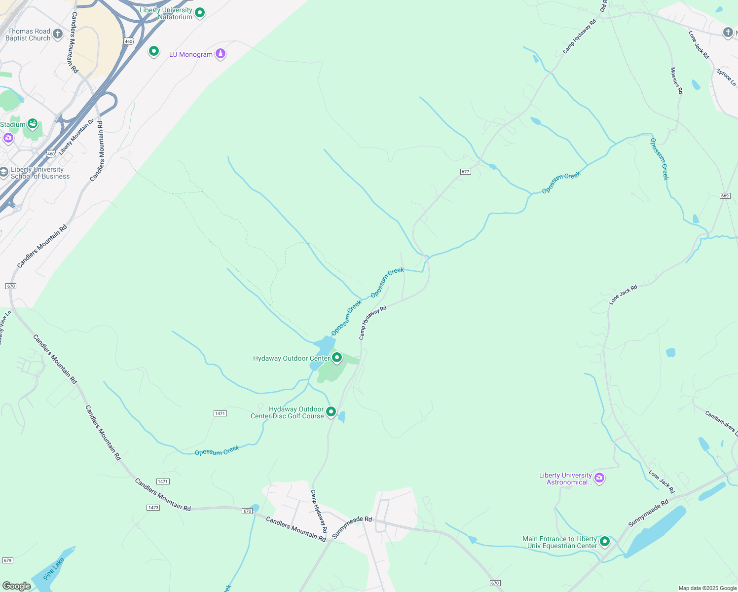map of restaurants, bars, coffee shops, grocery stores, and more near 1192 Lone Jack Road in Lynchburg