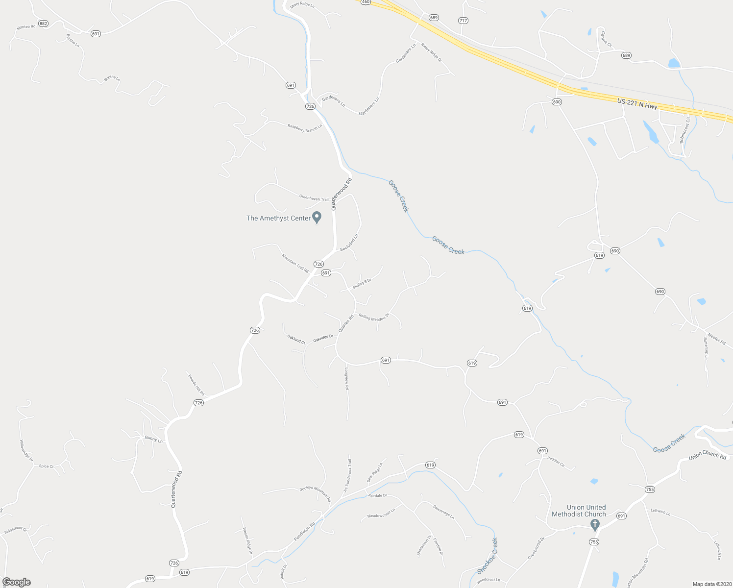 map of restaurants, bars, coffee shops, grocery stores, and more near 3173 Quarles Road in Thaxton