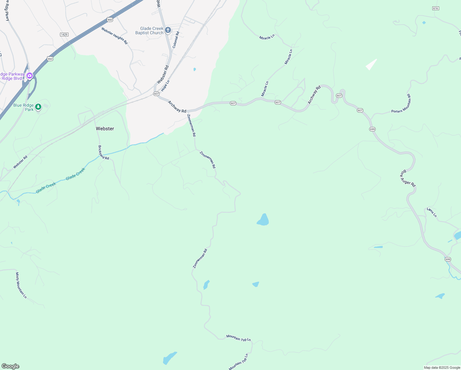 map of restaurants, bars, coffee shops, grocery stores, and more near 704 Zimmerman Road in Blue Ridge