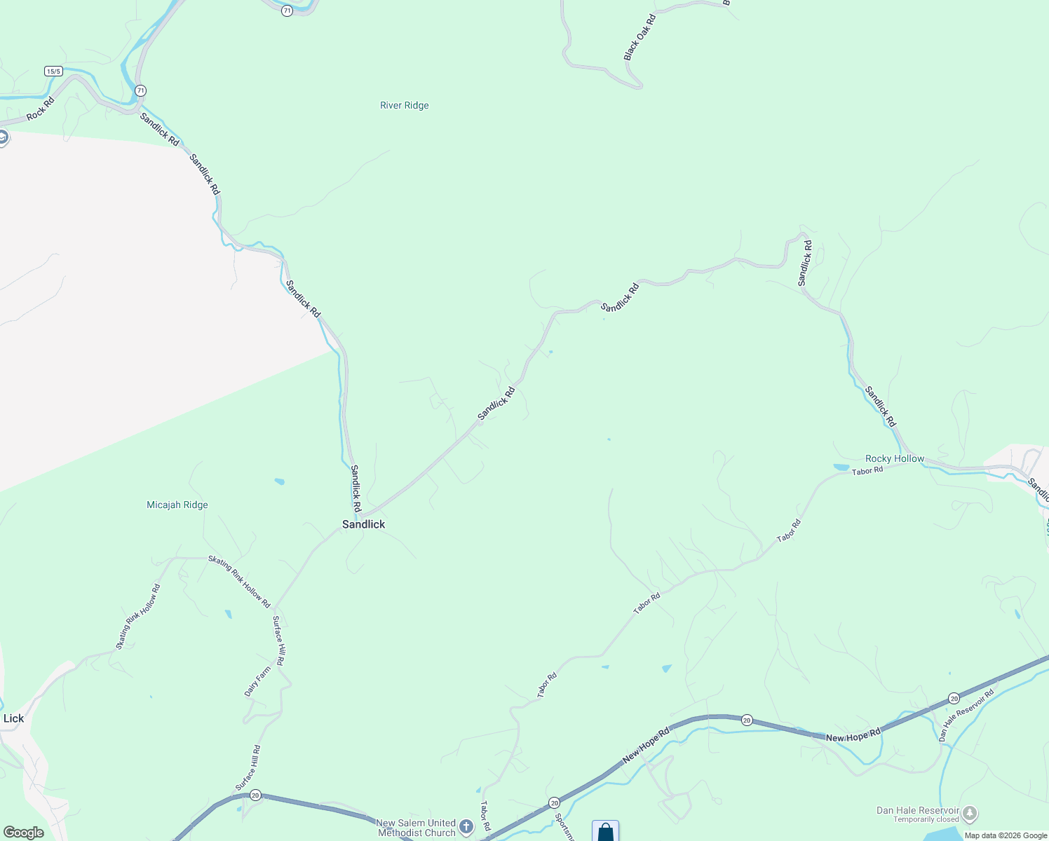 map of restaurants, bars, coffee shops, grocery stores, and more near 3791 Sandlick Road in Bluefield