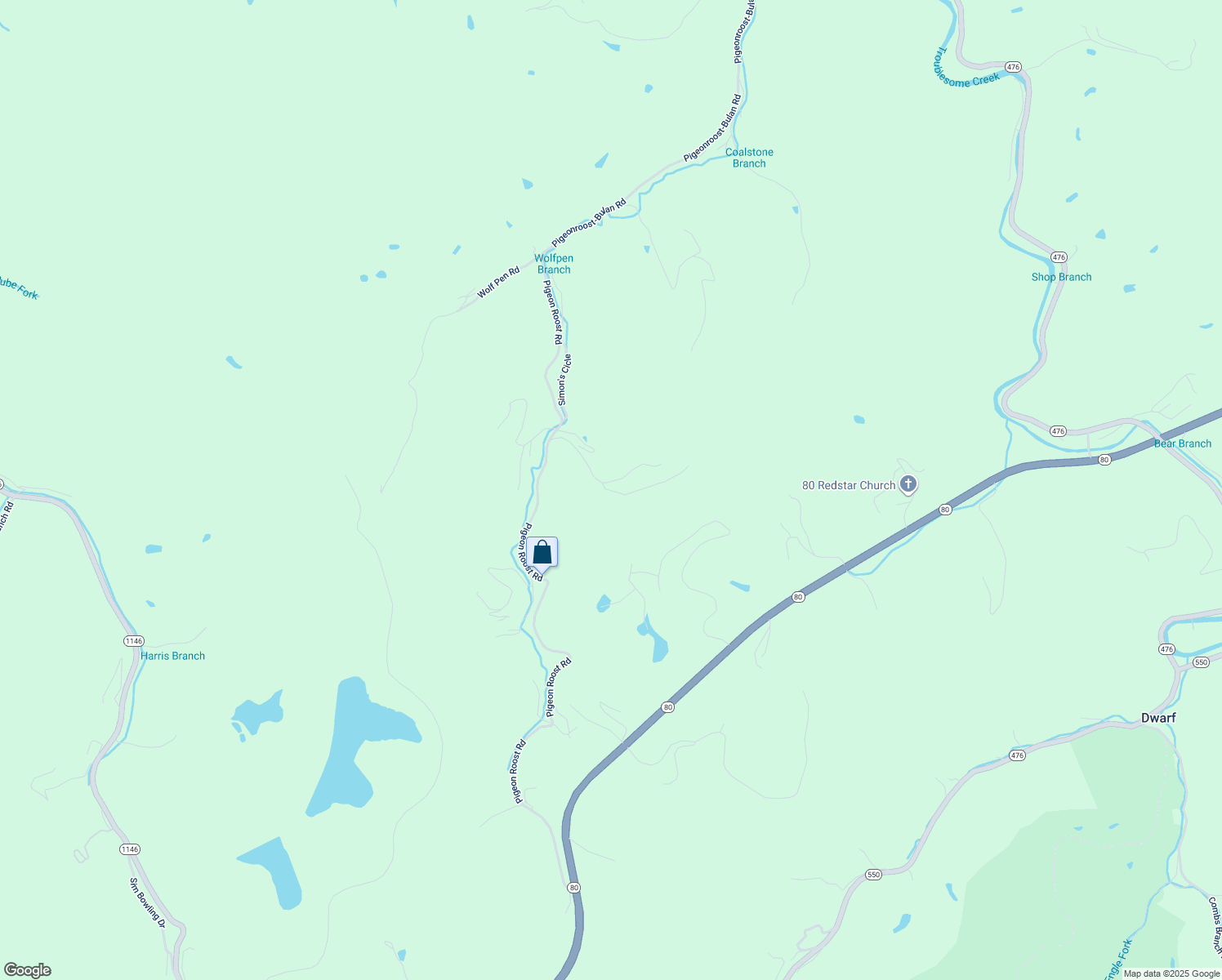 map of restaurants, bars, coffee shops, grocery stores, and more near Blacklick Hollow Road in Bulan