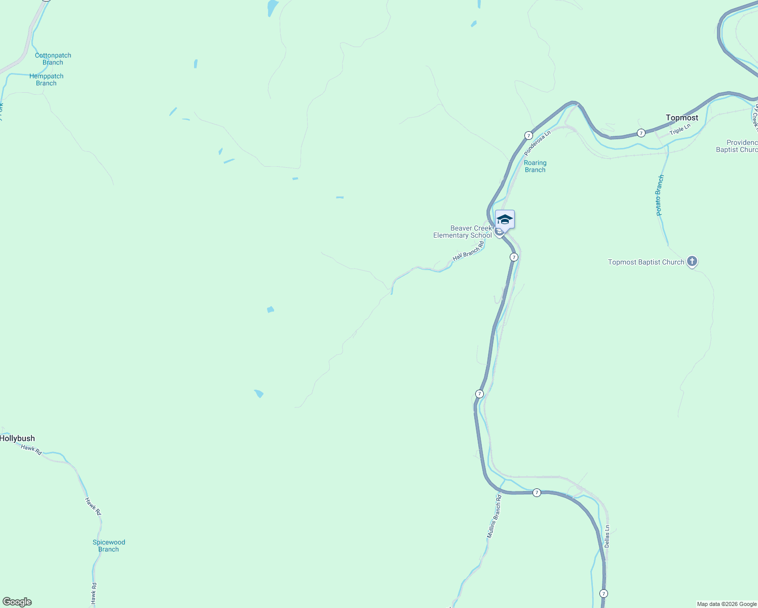 map of restaurants, bars, coffee shops, grocery stores, and more near Hall Branch Road in Knott County
