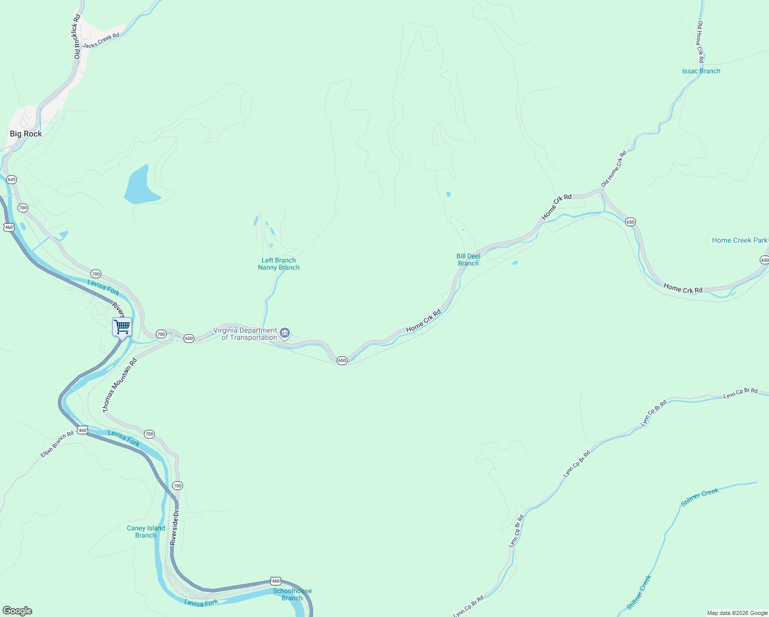 map of restaurants, bars, coffee shops, grocery stores, and more near 3105 Home Creek Road in Grundy