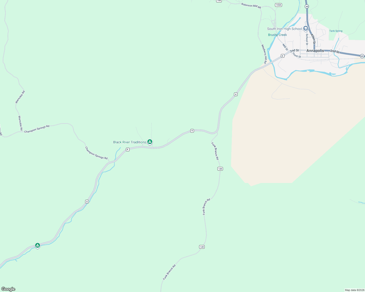 map of restaurants, bars, coffee shops, grocery stores, and more near 19932 Highway K in Annapolis