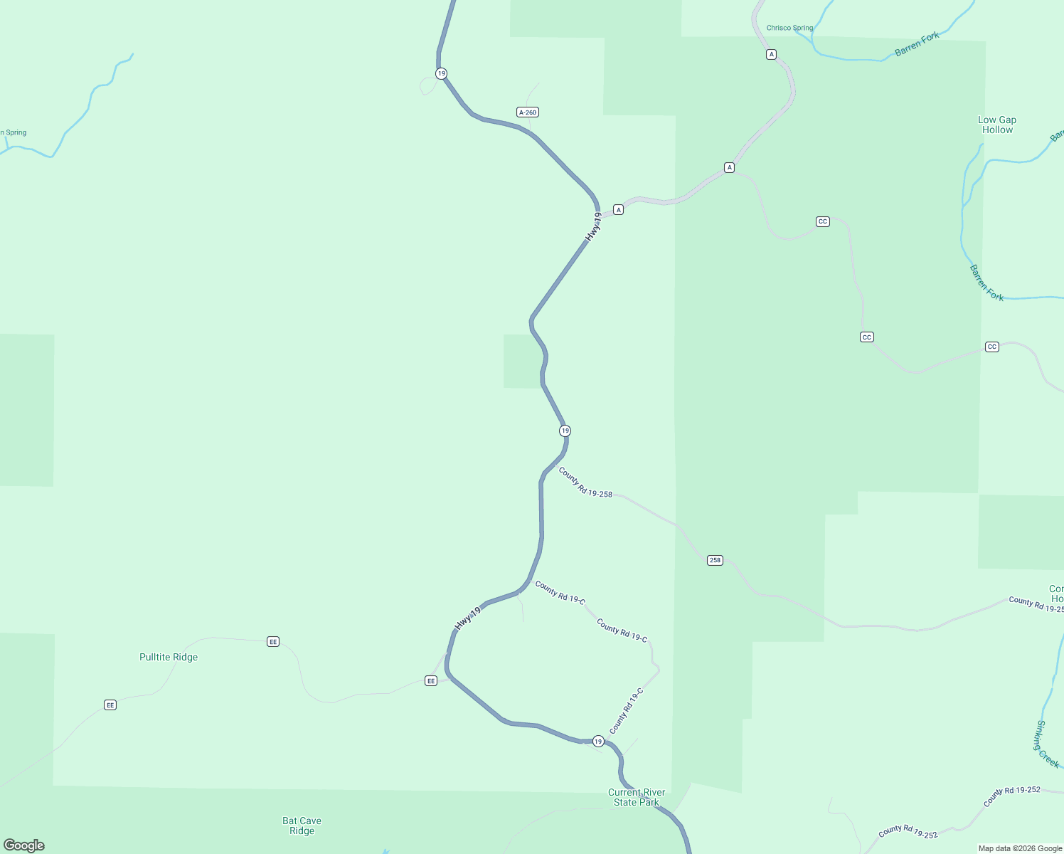 map of restaurants, bars, coffee shops, grocery stores, and more near 37981 Missouri 19 in Salem