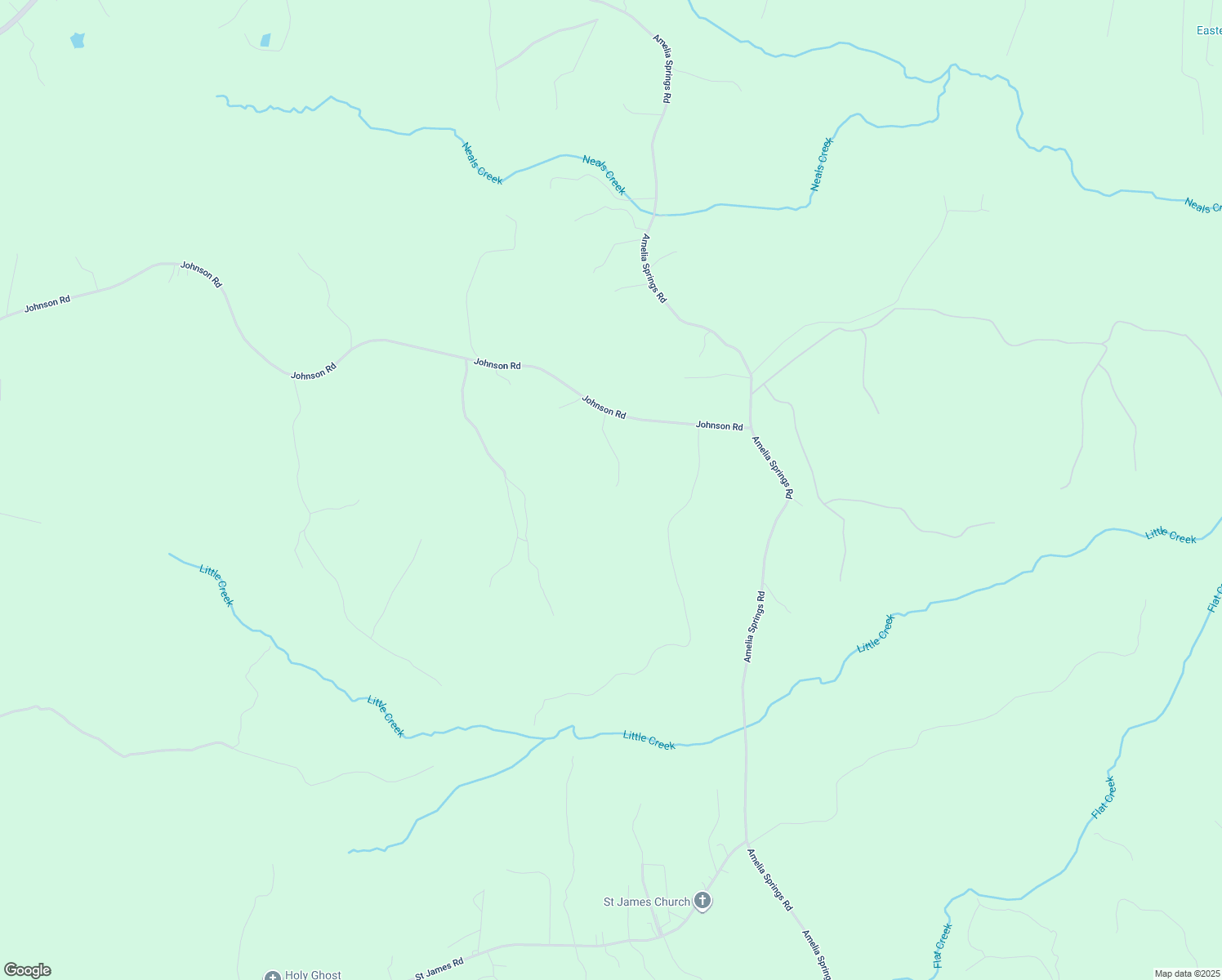 map of restaurants, bars, coffee shops, grocery stores, and more near 22985 Johnson Road in Jetersville