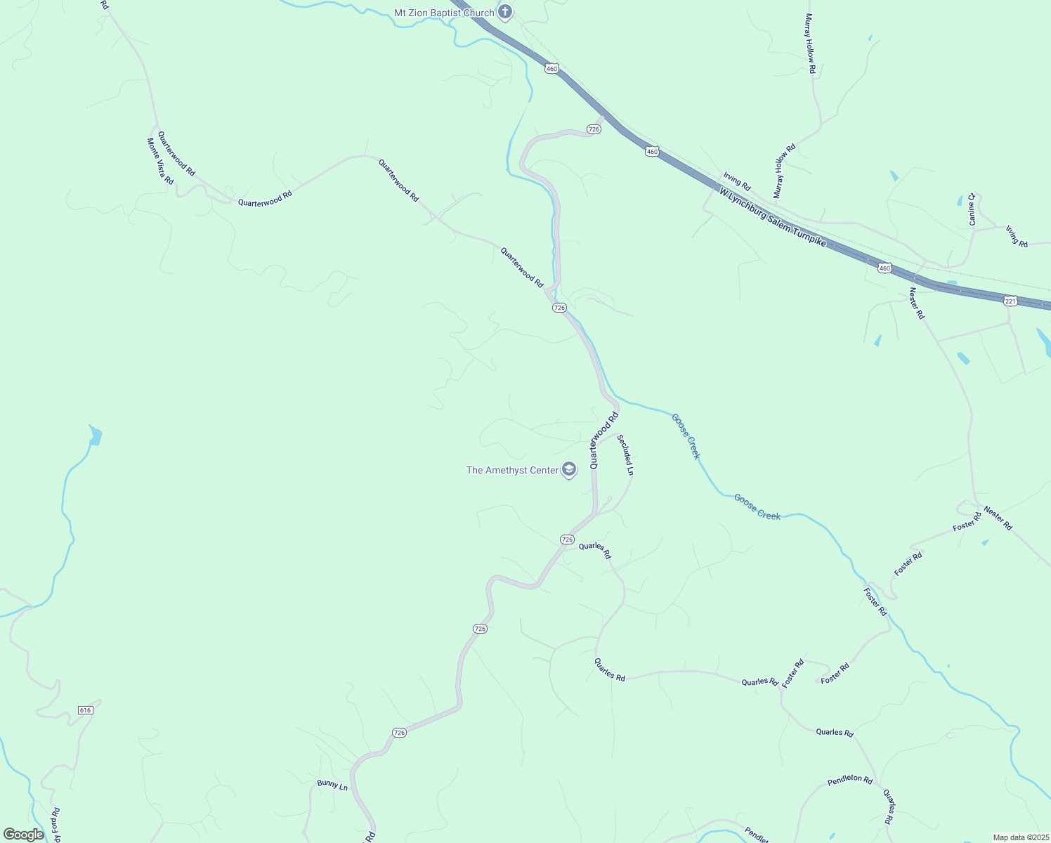 map of restaurants, bars, coffee shops, grocery stores, and more near 1263 Greenhaven Trail in Thaxton