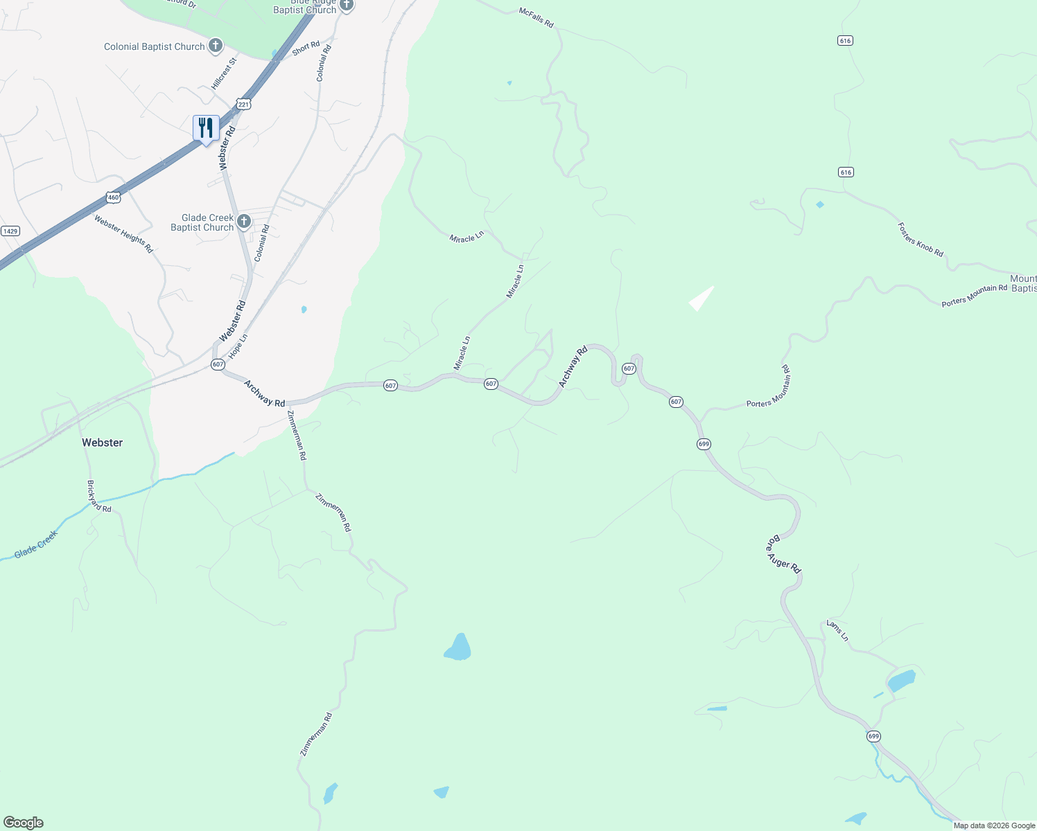 map of restaurants, bars, coffee shops, grocery stores, and more near 173 Old Saw Mill Road in Blue Ridge