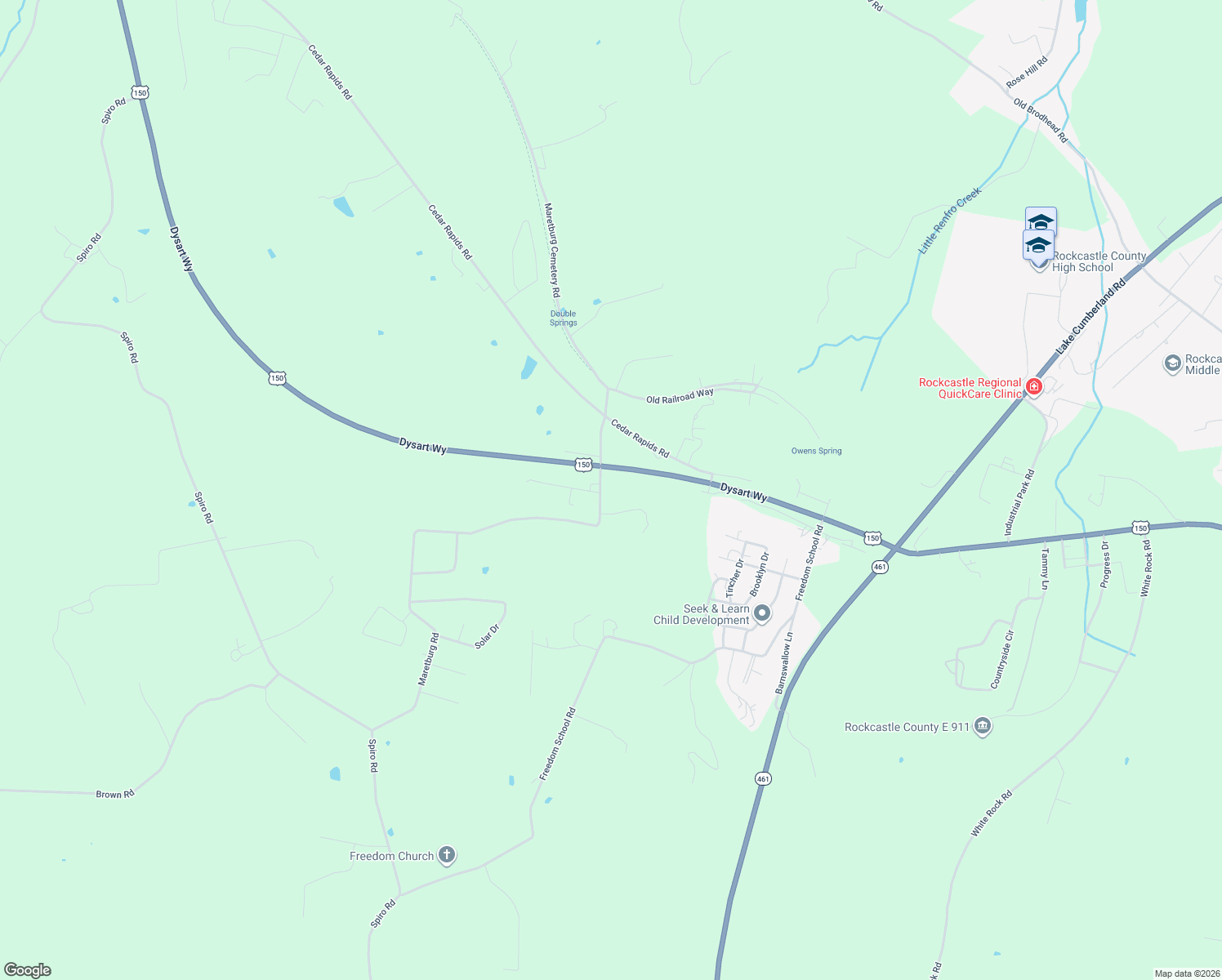 map of restaurants, bars, coffee shops, grocery stores, and more near 315 U.S. 150 in Mount Vernon