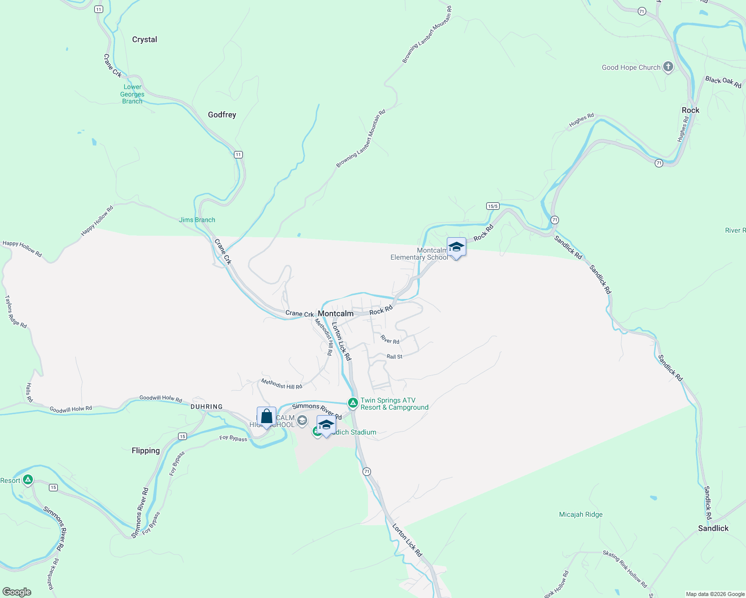 map of restaurants, bars, coffee shops, grocery stores, and more near Main Street in Bluefield