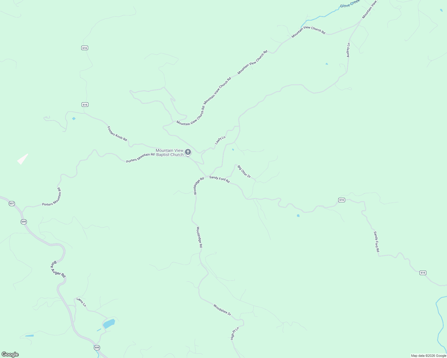 map of restaurants, bars, coffee shops, grocery stores, and more near 6300 Sandy Ford Road in Blue Ridge