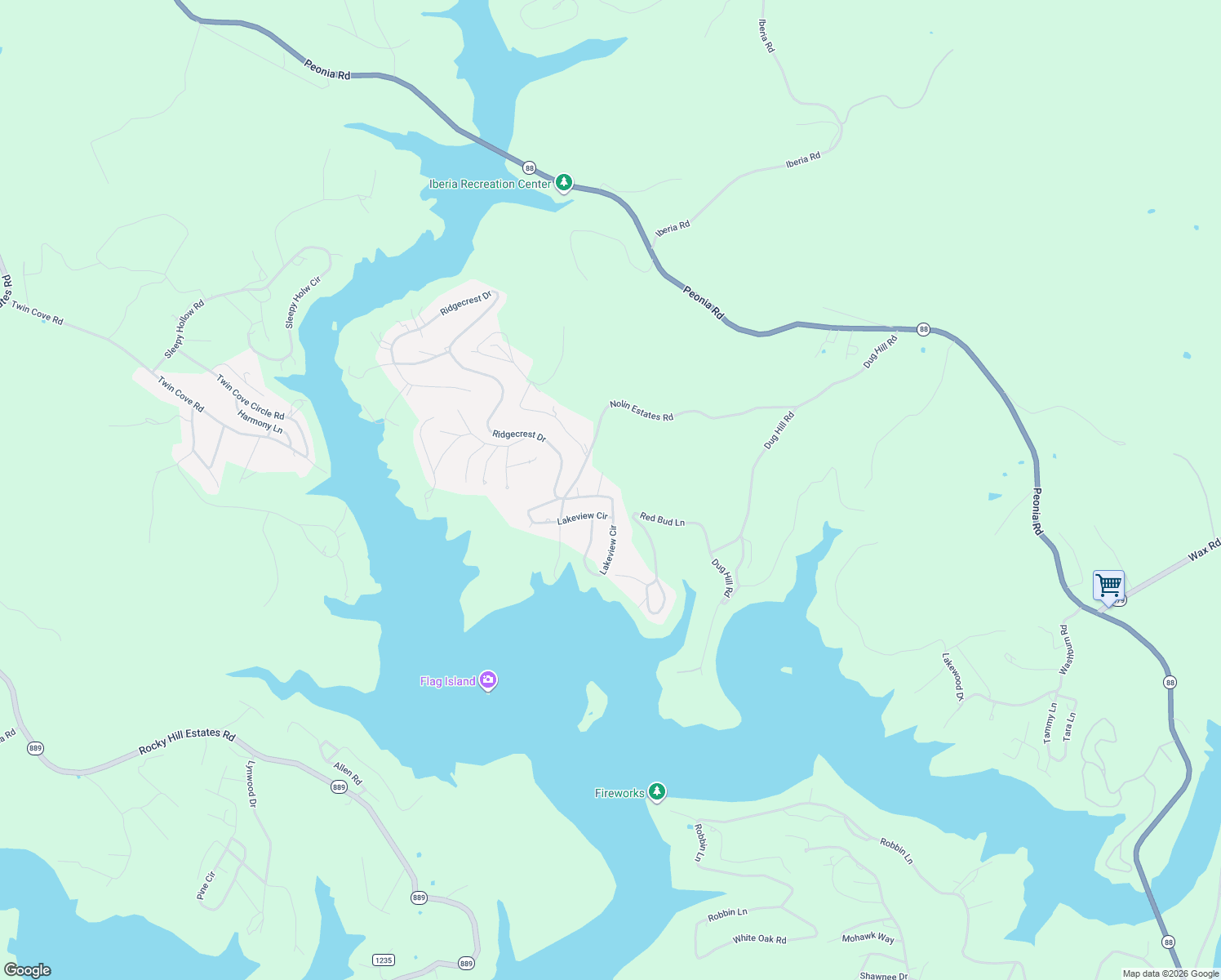 map of restaurants, bars, coffee shops, grocery stores, and more near 176 Lakeview Circle in Clarkson