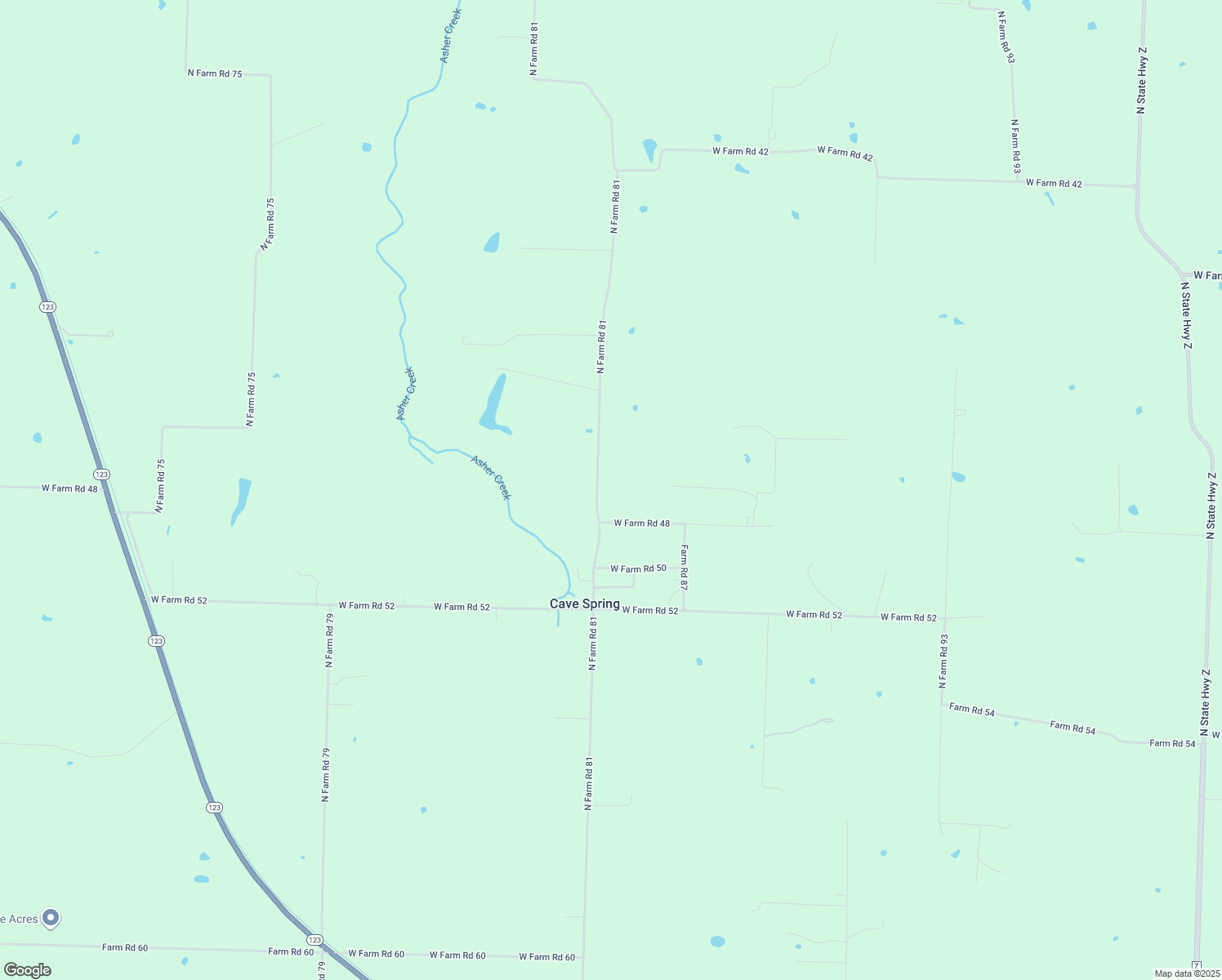 map of restaurants, bars, coffee shops, grocery stores, and more near 8572 North Farm Road 81 in Walnut Grove