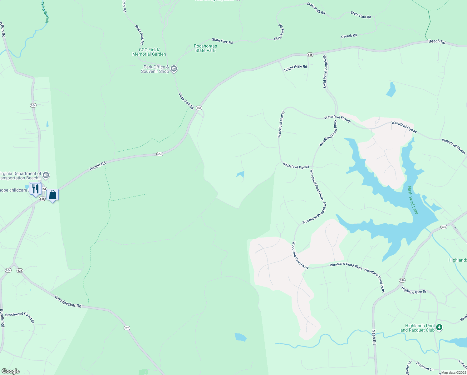 map of restaurants, bars, coffee shops, grocery stores, and more near 10835 Egret Court in Chesterfield