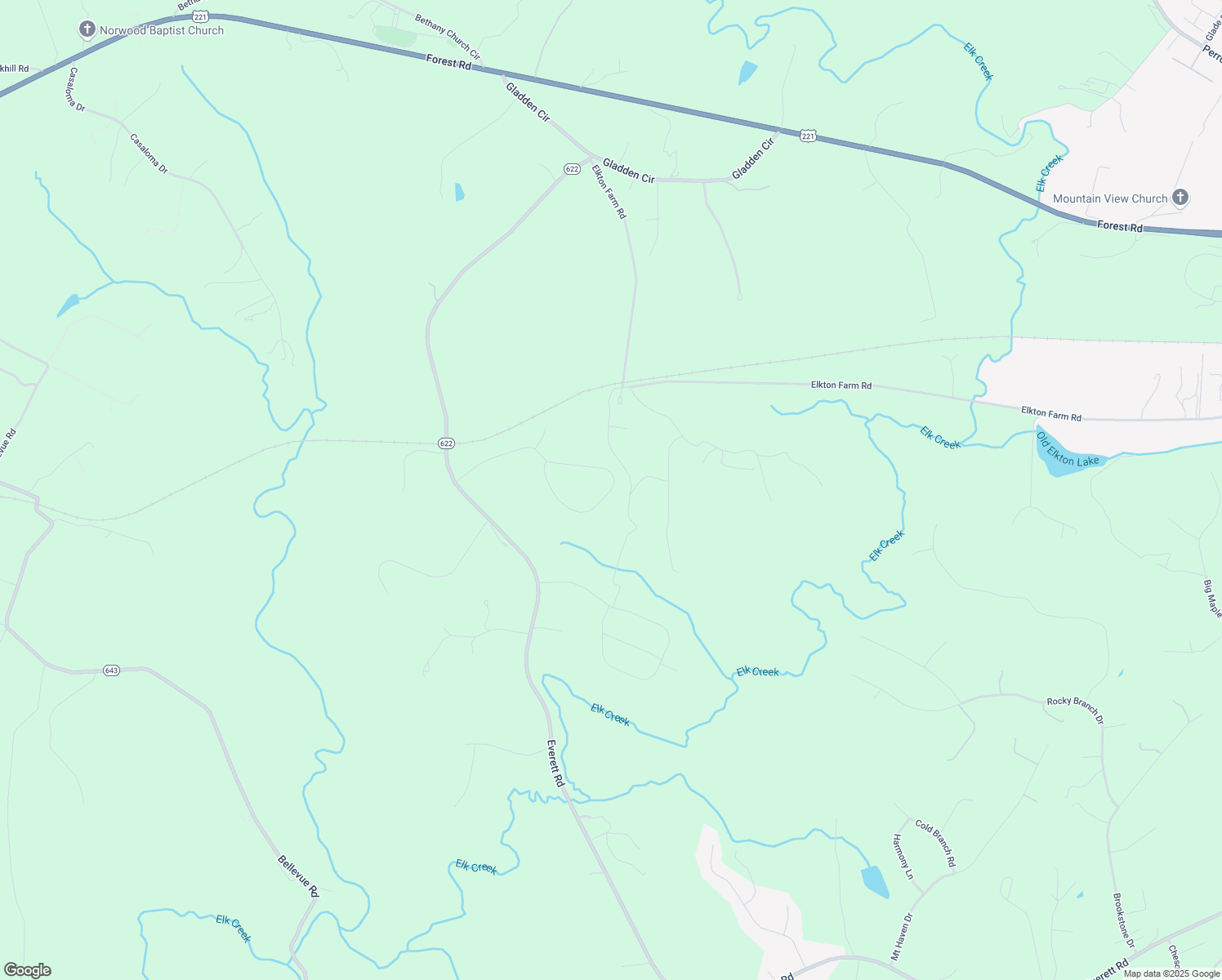 map of restaurants, bars, coffee shops, grocery stores, and more near Lake Manor Drive in Forest