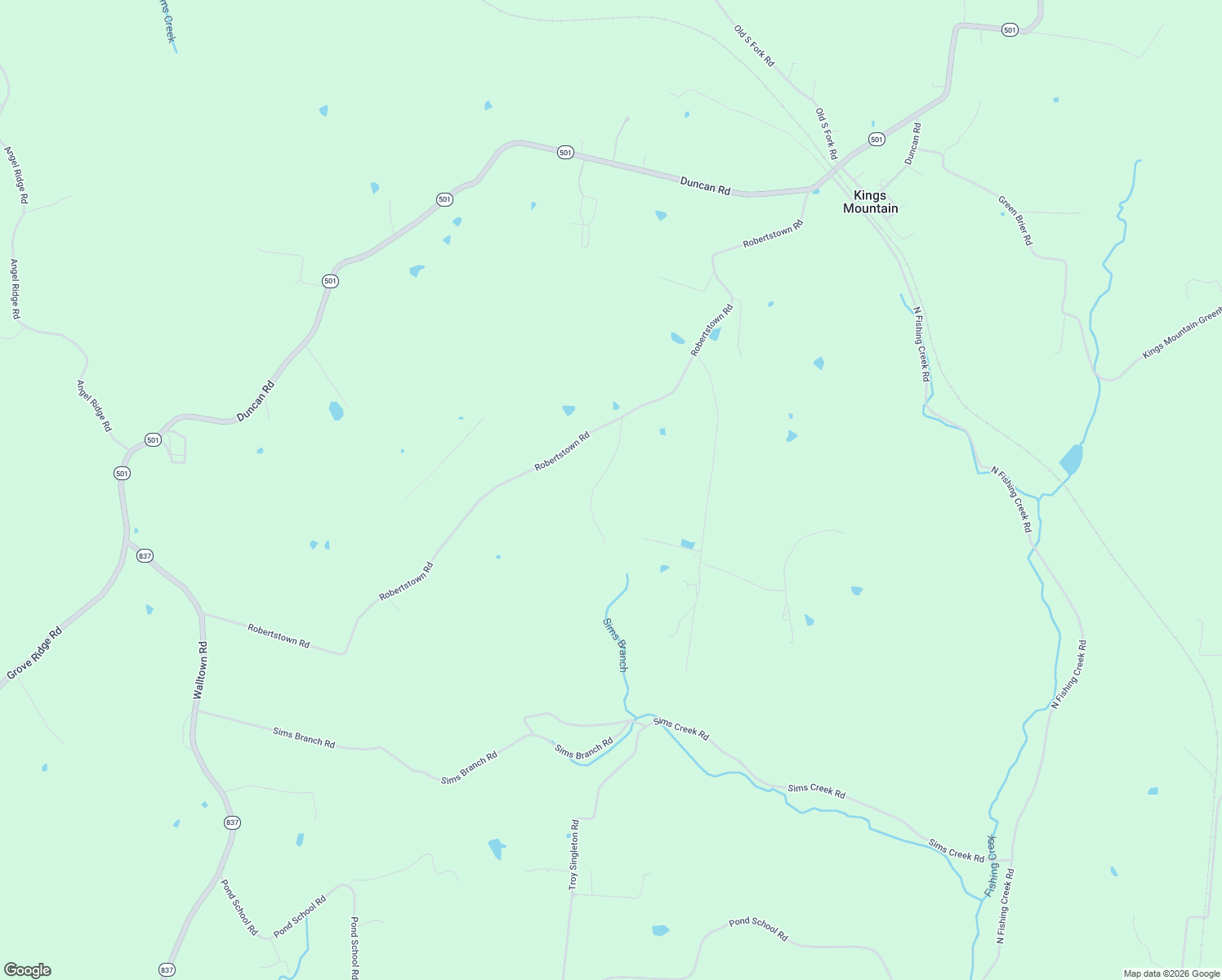 map of restaurants, bars, coffee shops, grocery stores, and more near 120 Reece Road in Kings Mountain