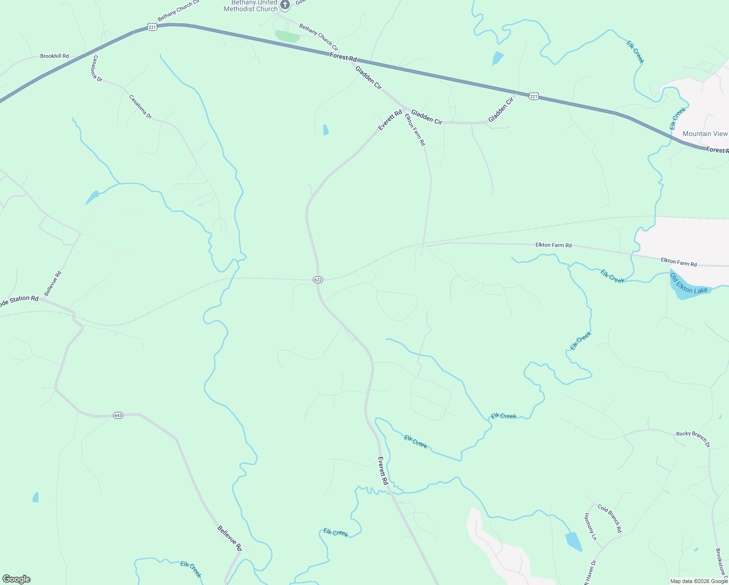map of restaurants, bars, coffee shops, grocery stores, and more near 1190 Lake Manor Drive in Forest
