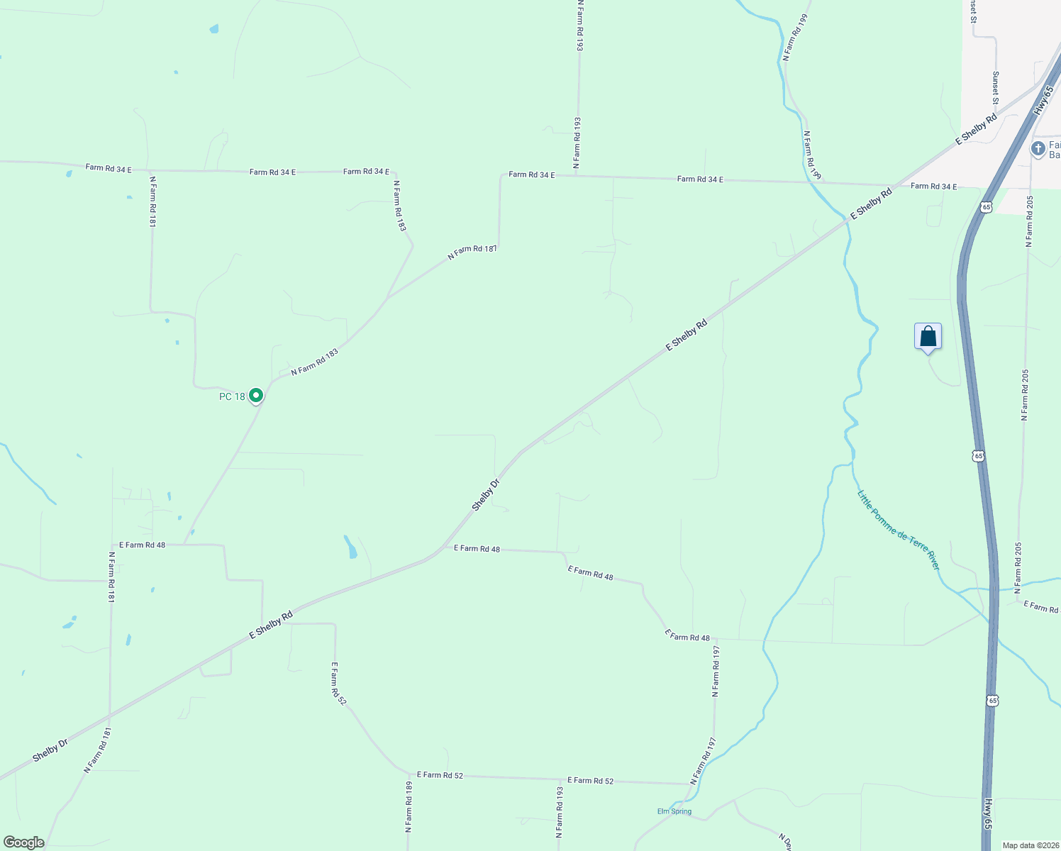 map of restaurants, bars, coffee shops, grocery stores, and more near 4567 E Shelby Rd in Fair Grove