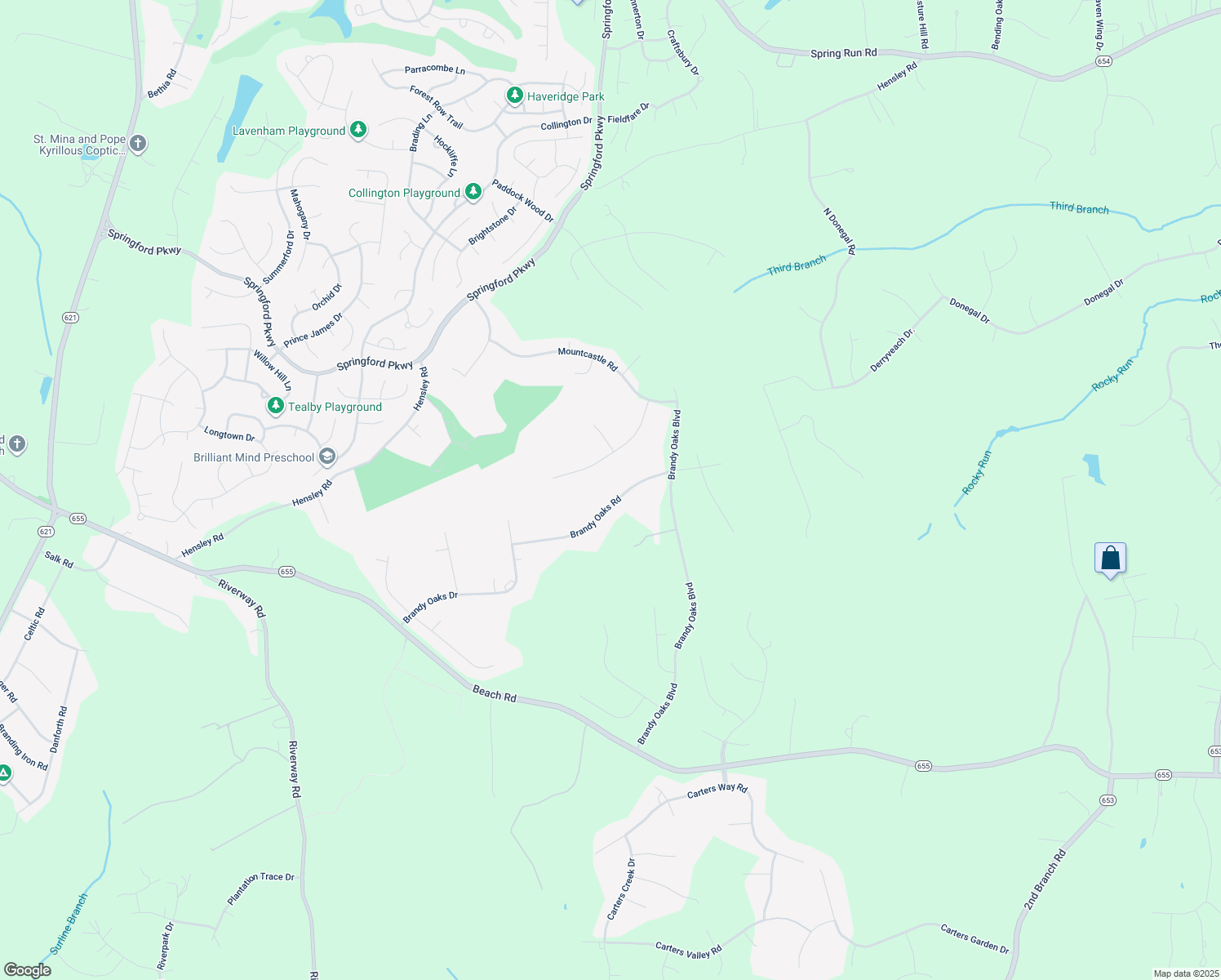 map of restaurants, bars, coffee shops, grocery stores, and more near 13536 Brandy Oaks Rd in Chesterfield