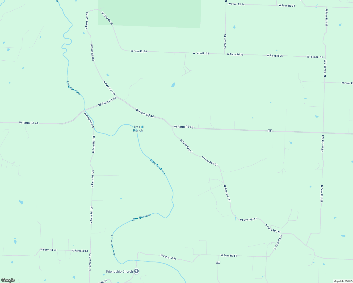map of restaurants, bars, coffee shops, grocery stores, and more near 9025 North Farm Road 117 in Willard