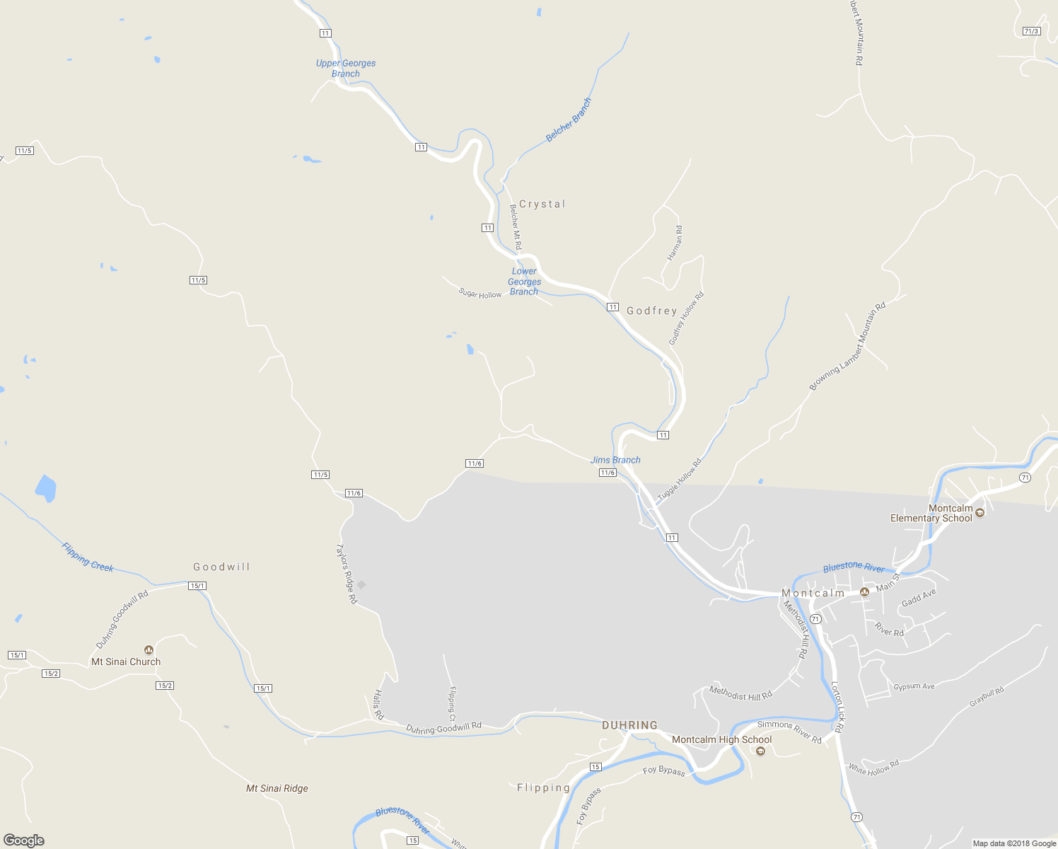 map of restaurants, bars, coffee shops, grocery stores, and more near Rubincan Road in Rock